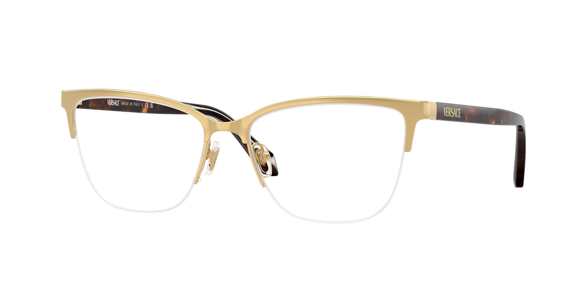 Versace VE1304 Cat Eye Eyeglasses 1460-Gold 54-140-16 - Color Map Gold