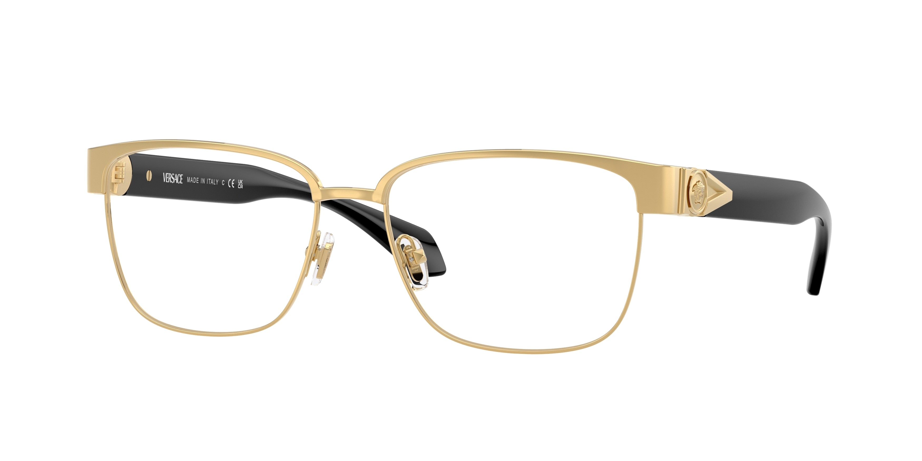 Versace VE1306 Square Eyeglasses  1002-Gold 57-140-16 - Color Map Gold