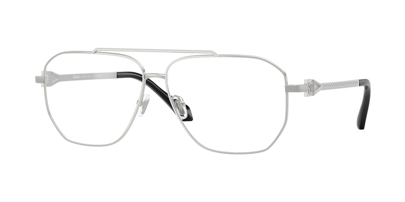 Versace VE1307 Square Eyeglasses 1000-Silver 59-140-12 - Color Map Silver