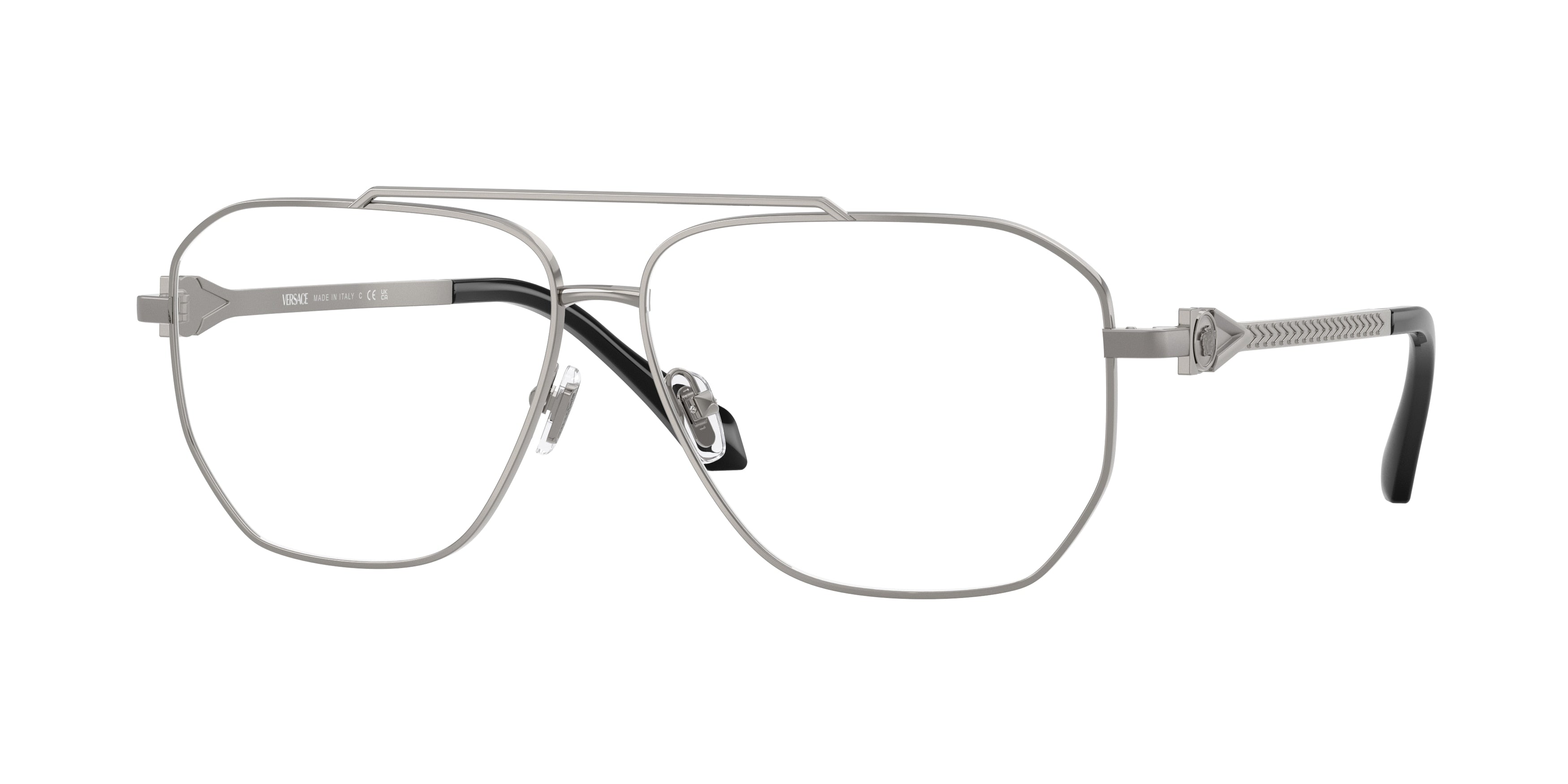 Versace VE1307 Square Eyeglasses 1001-Gunmetal 59-140-12 - Color Map Grey