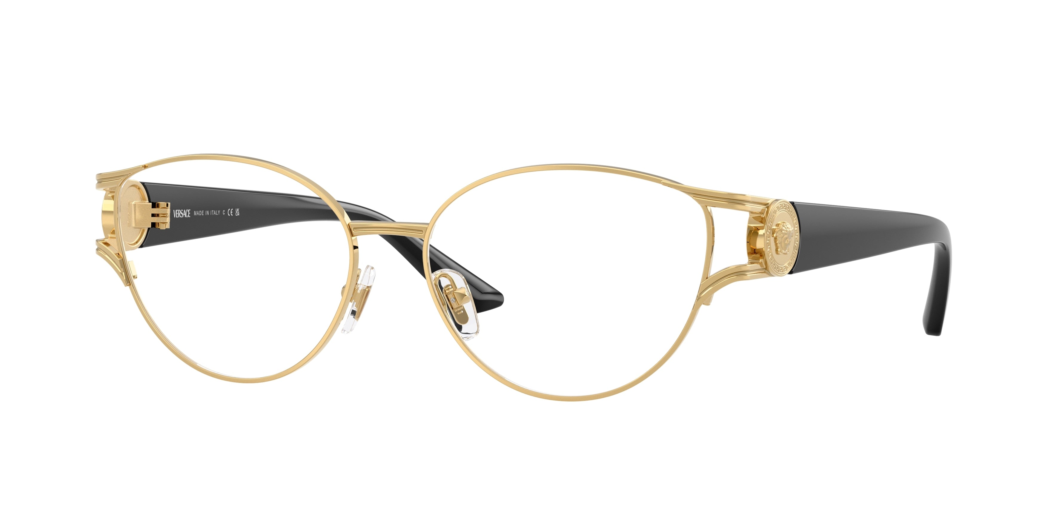 Versace VE1309 Cat Eye Eyeglasses 1002-Gold 54-130-15 - Color Map Gold