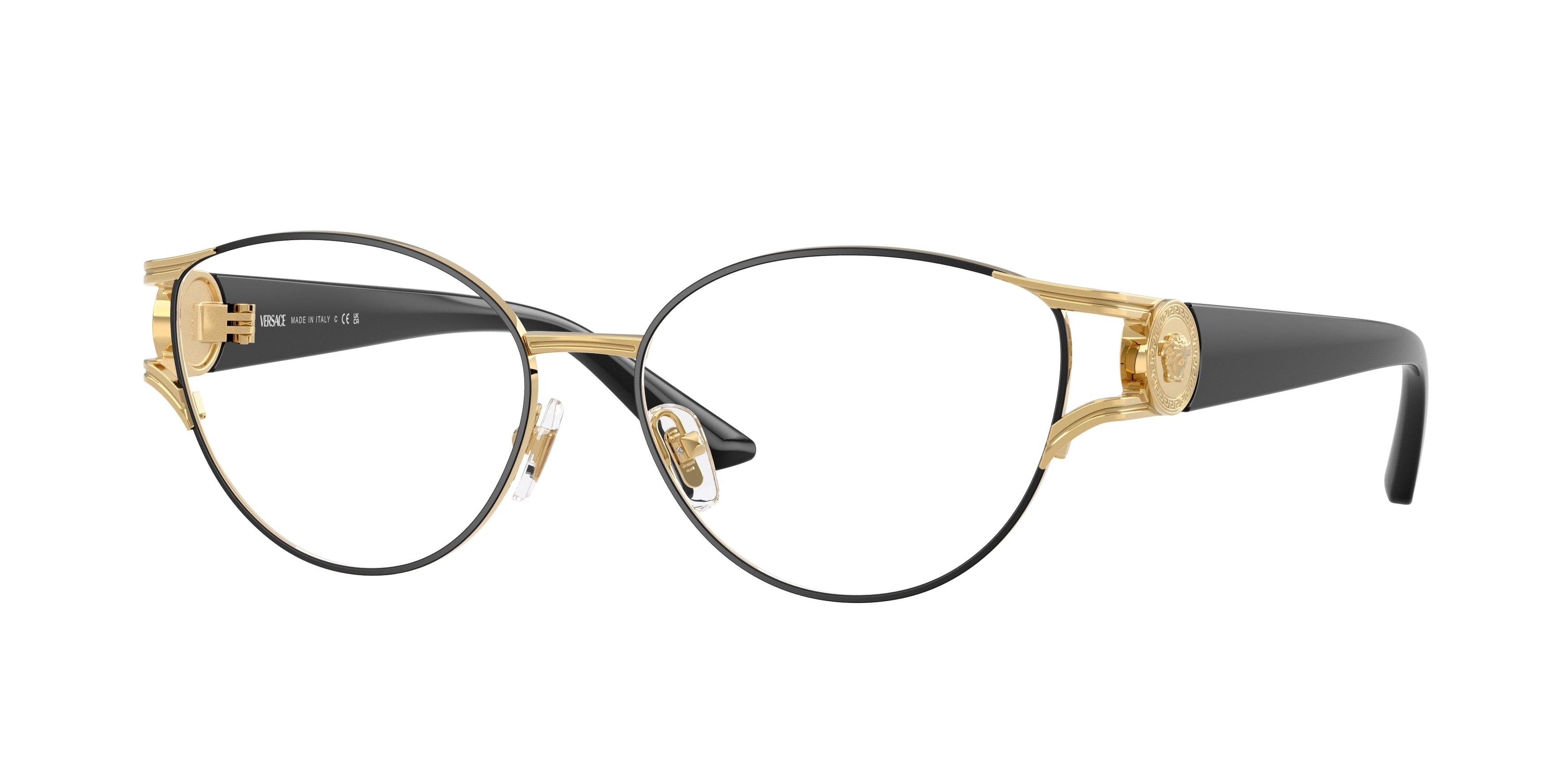 Versace VE1309 Cat Eye Eyeglasses 1436-Matte Black 54-130-15 - Color Map Black