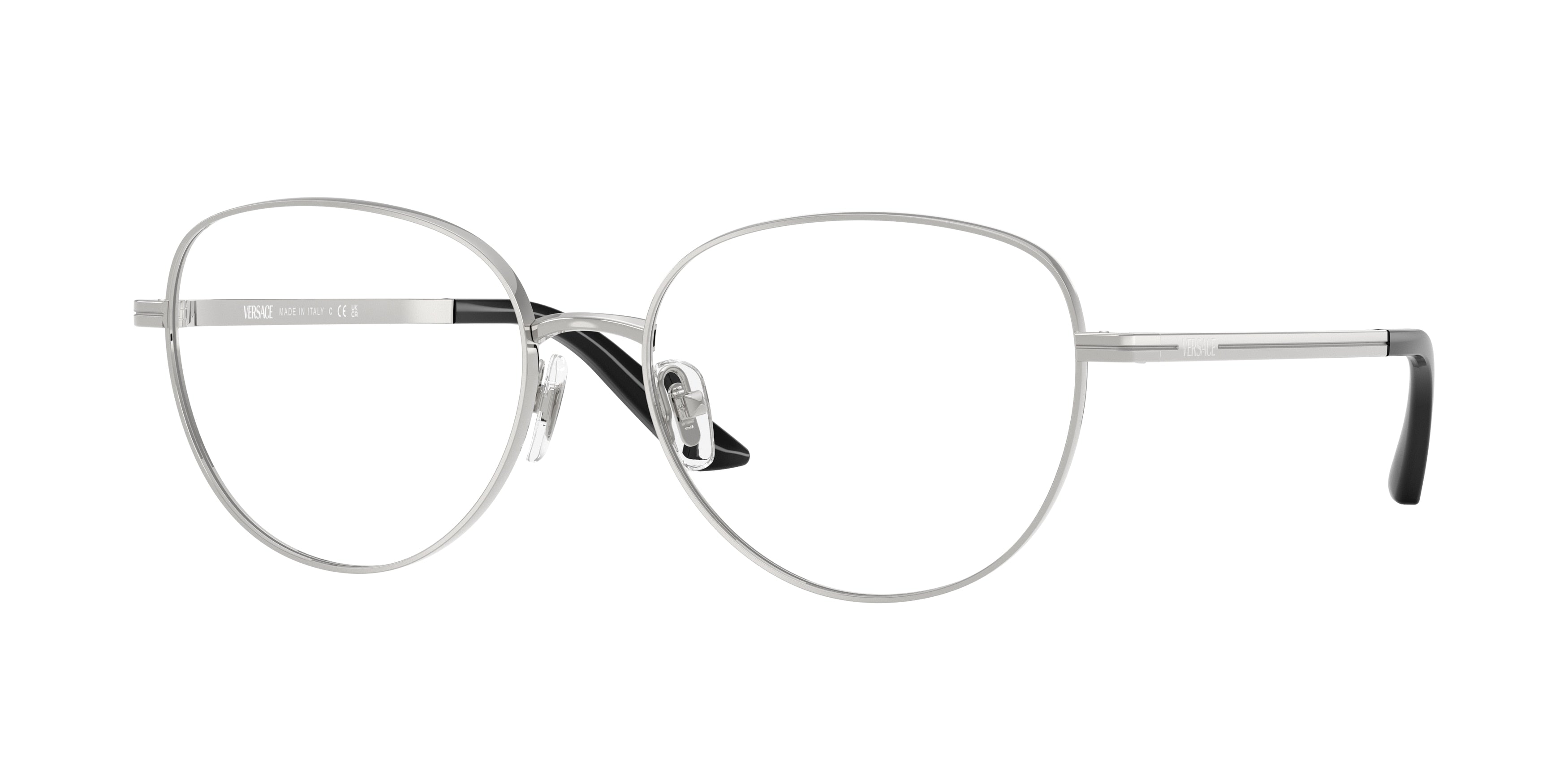 Versace VE1312 Phantos Eyeglasses 1001-Silver 55-145-16 - Color Map Silver
