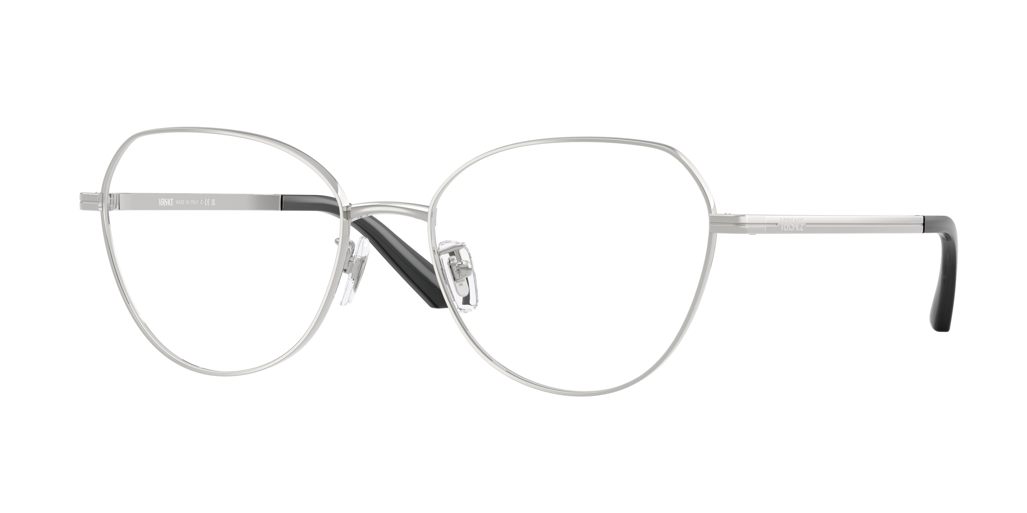 Versace VE1313D Phantos Eyeglasses 1001-Silver 55-145-18 - Color Map Silver