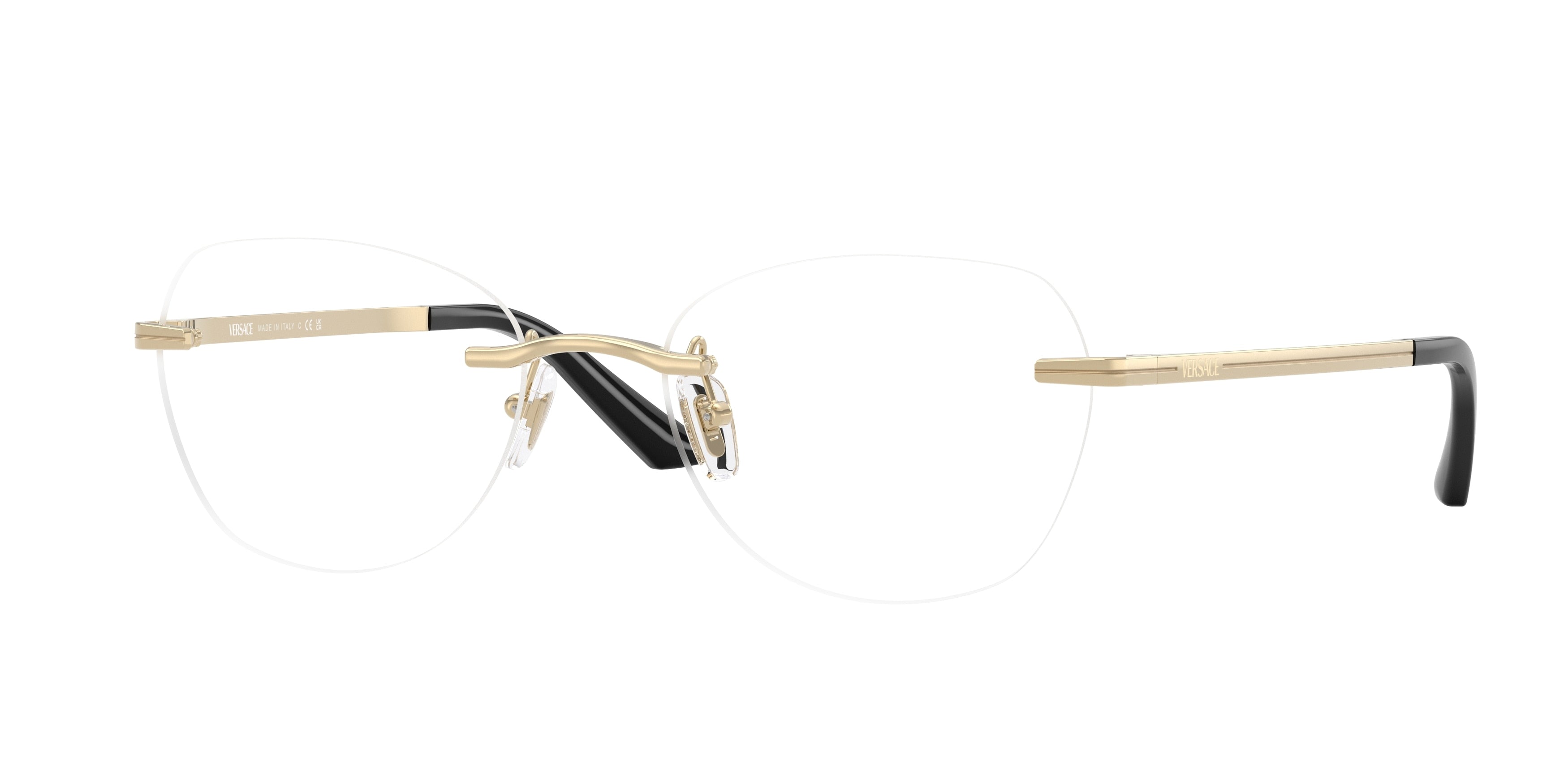 Versace VE1314D Irregular Eyeglasses 1252-Pale Gold 55-145-19 - Color Map Gold