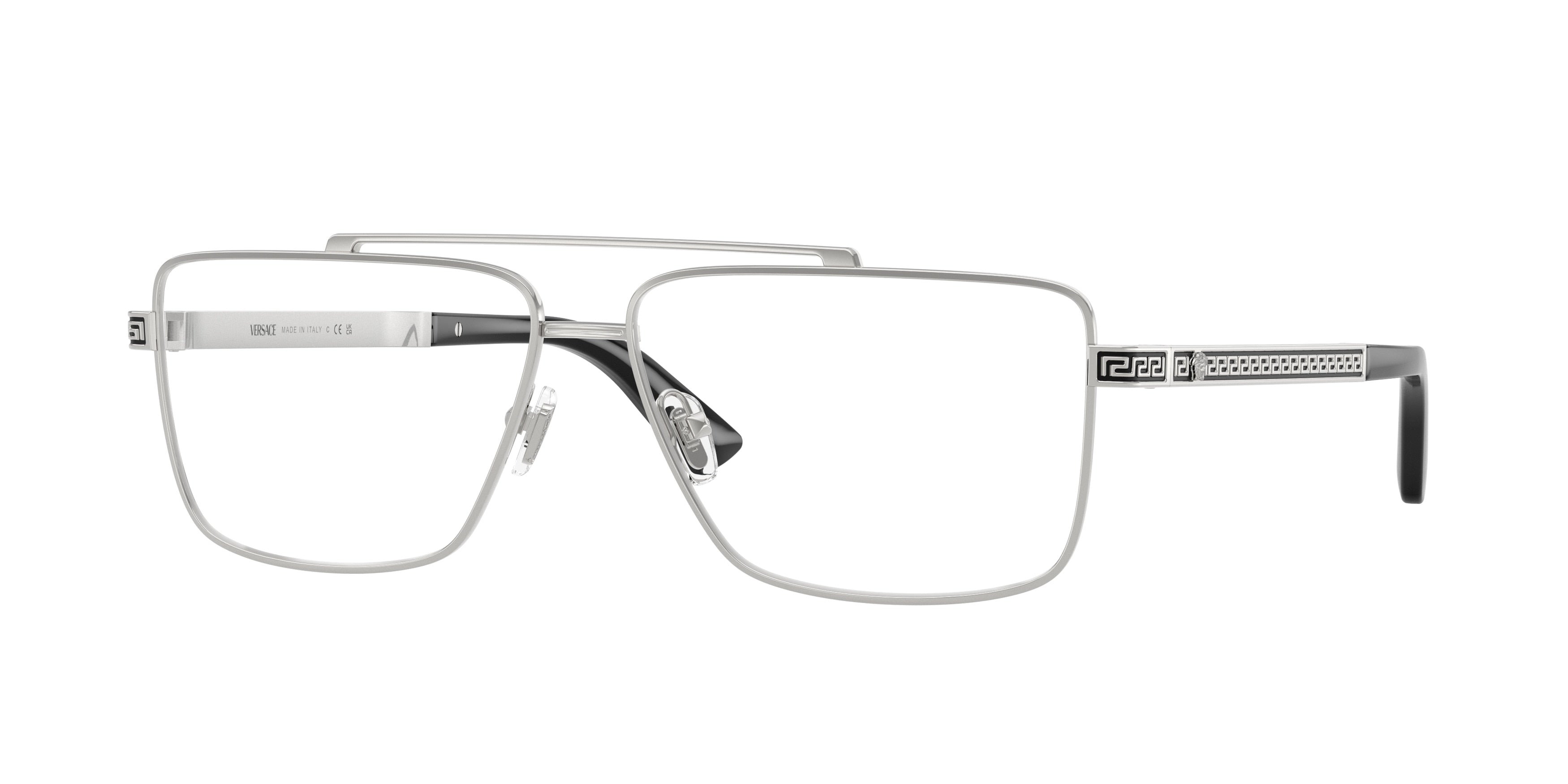 Versace VE1315 Rectangle Eyeglasses 1000-Silver 58-145-13 - Color Map Silver