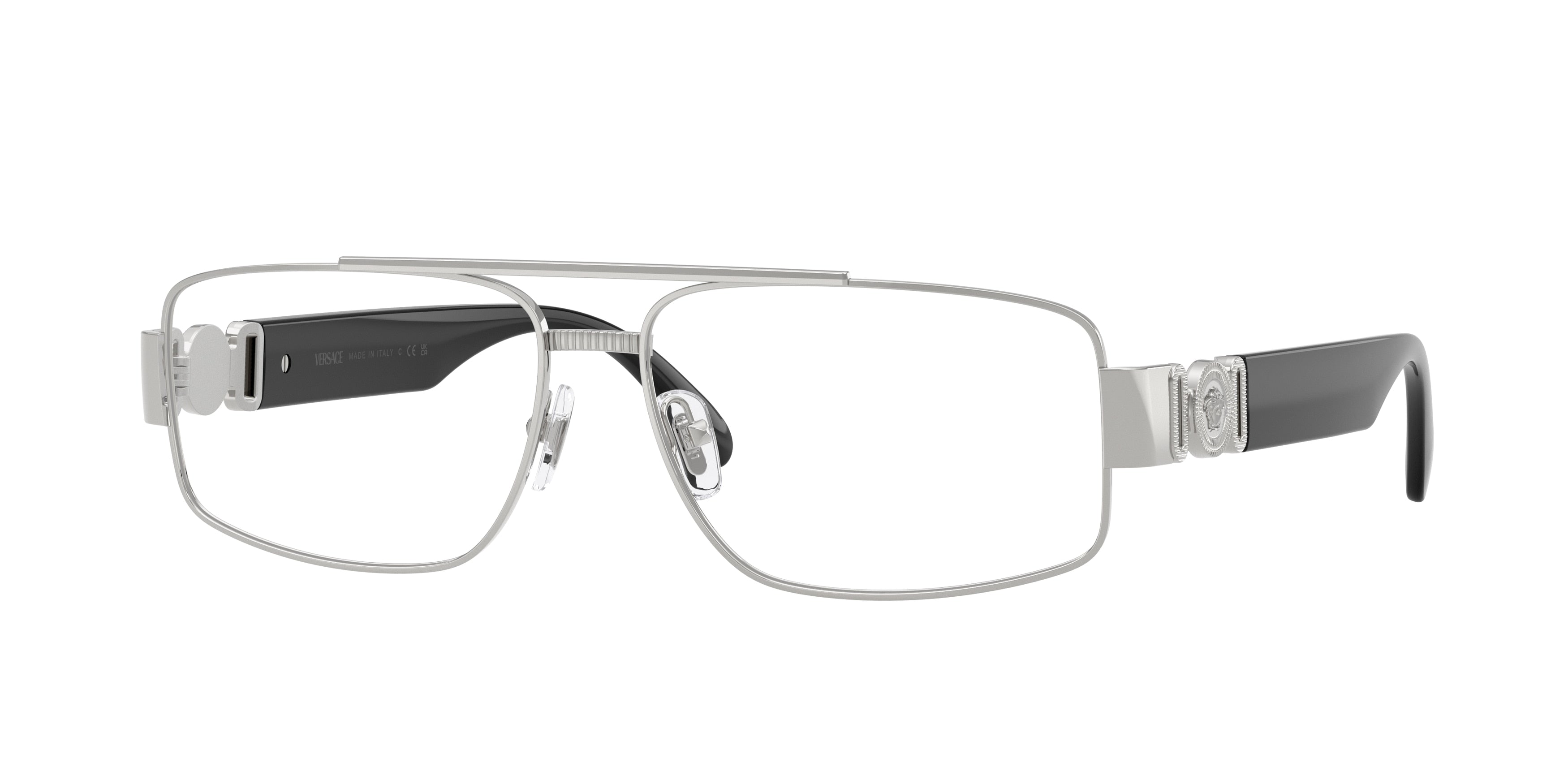 Versace VE1317 Rectangle Eyeglasses 1000-Silver 58-145-14 - Color Map Silver