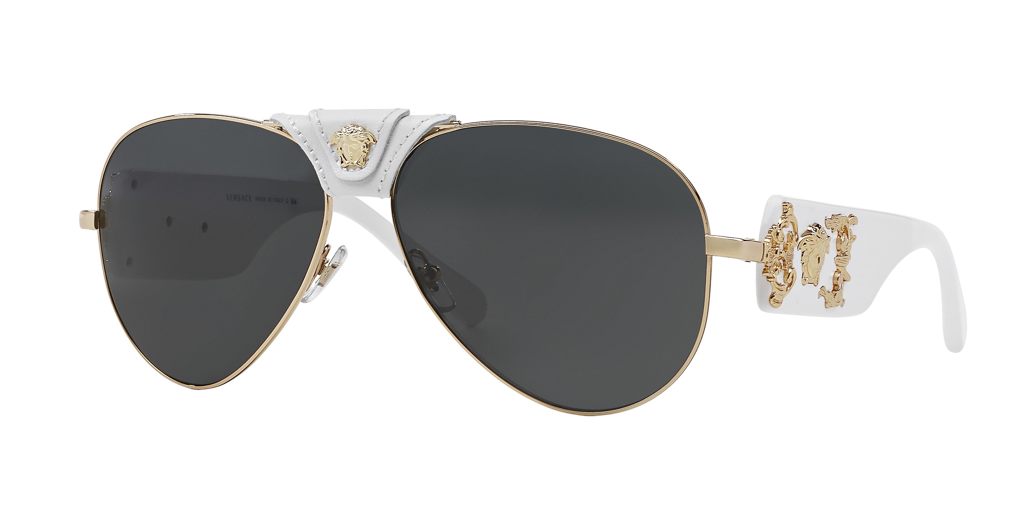 Versace VE2150Q Pilot Sunglasses 134187-Gold 62-140-14 - Color Map Gold