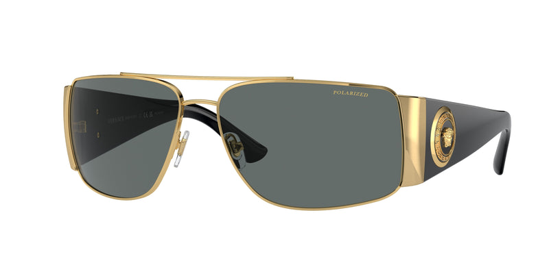 Versace VE2163 Rectangle Sunglasses 100281-Gold 63-135-15 - Color Map Gold