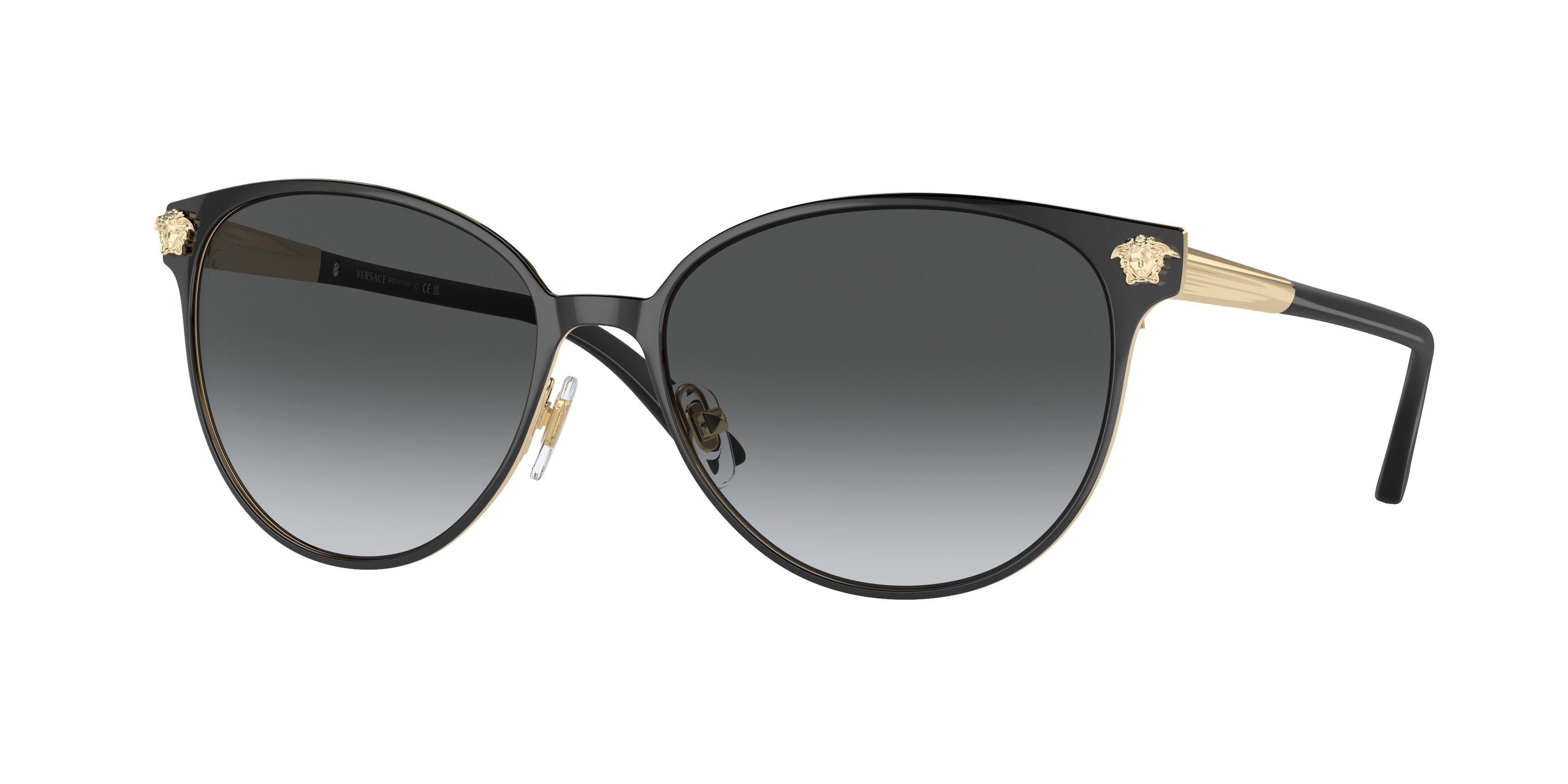 Versace VE2168 Phantos Sunglasses 1377T3-Black/Pale Gold 57-140-16 - Color Map Black