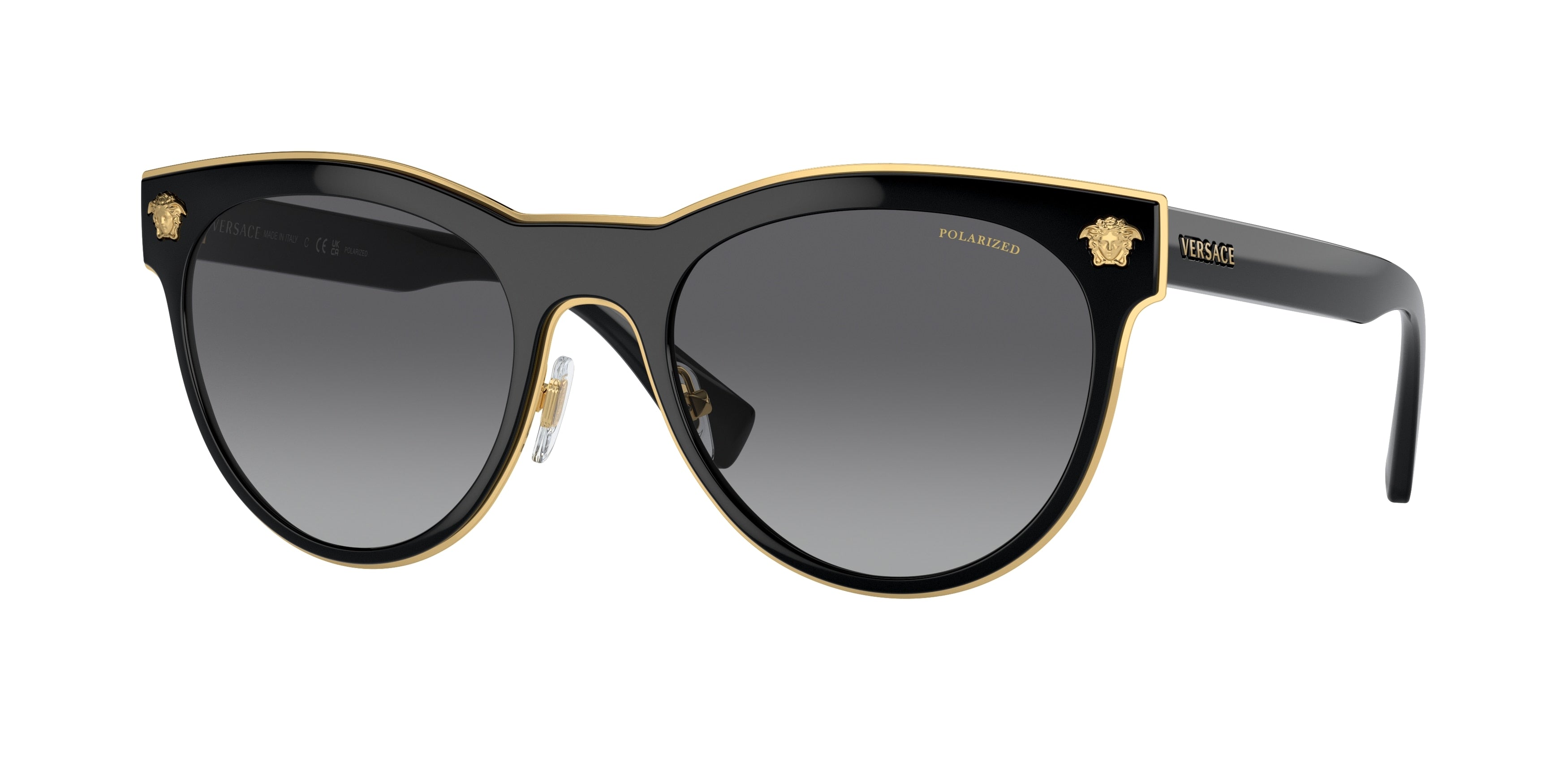 Versace VE2198 Phantos Sunglasses 1002T3-Black 54-145-20 - Color Map Black