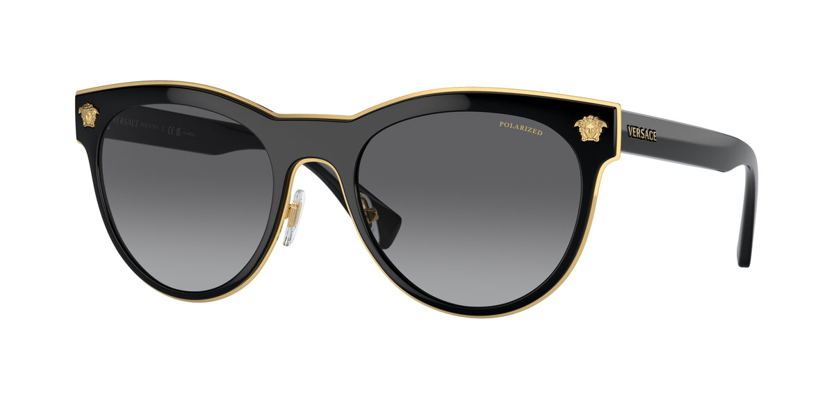 Versace VE2198 Phantos Sunglasses 1002T3-Black 54-145-20 - Color Map Black