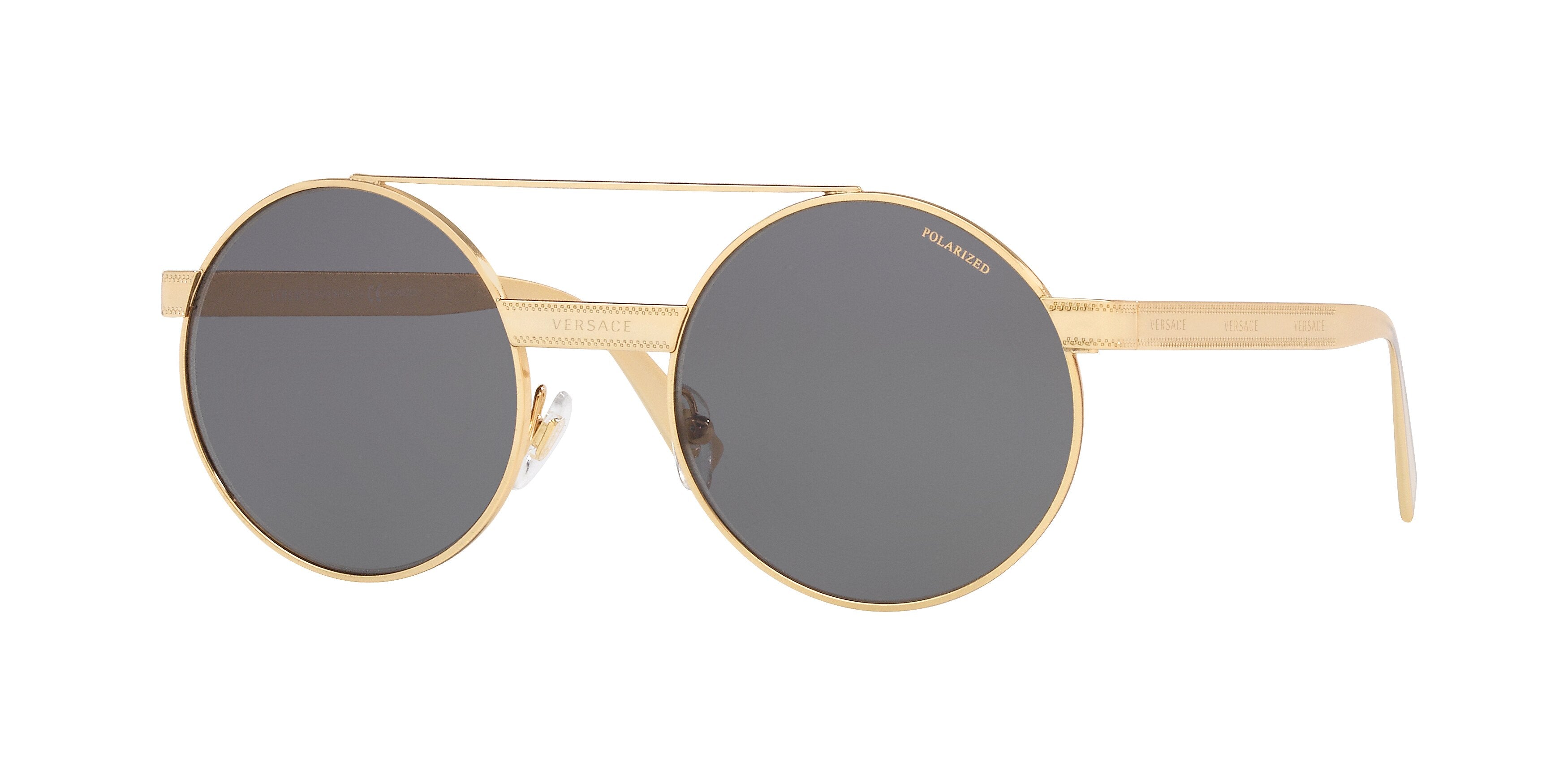 Versace VE2210 Round Sunglasses 100281-Gold 52-140-21 - Color Map Gold