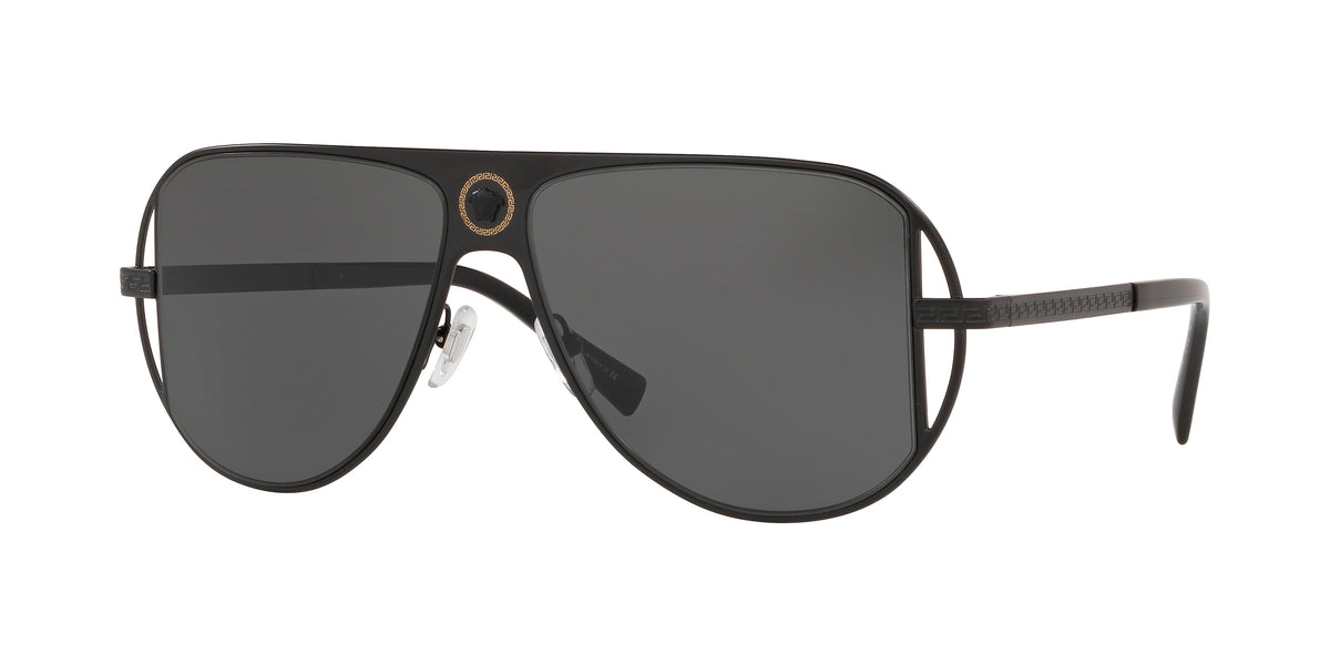 Versace VE2212 Pilot Sunglasses 100987-Matte Black 57-140-13 - Color Map Black