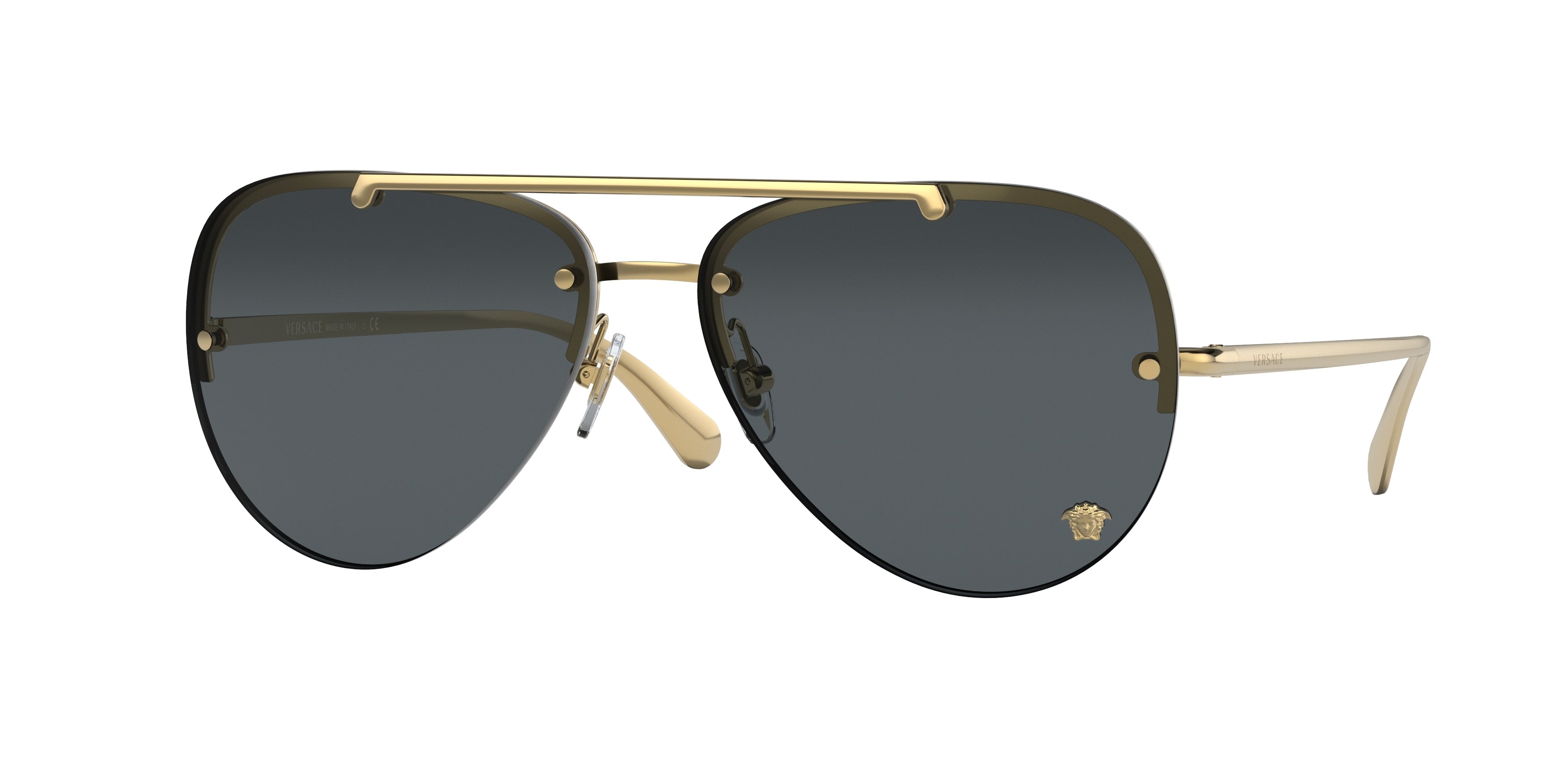 Versace VE2231 Pilot Sunglasses 100287-Gold 60-140-14 - Color Map Gold