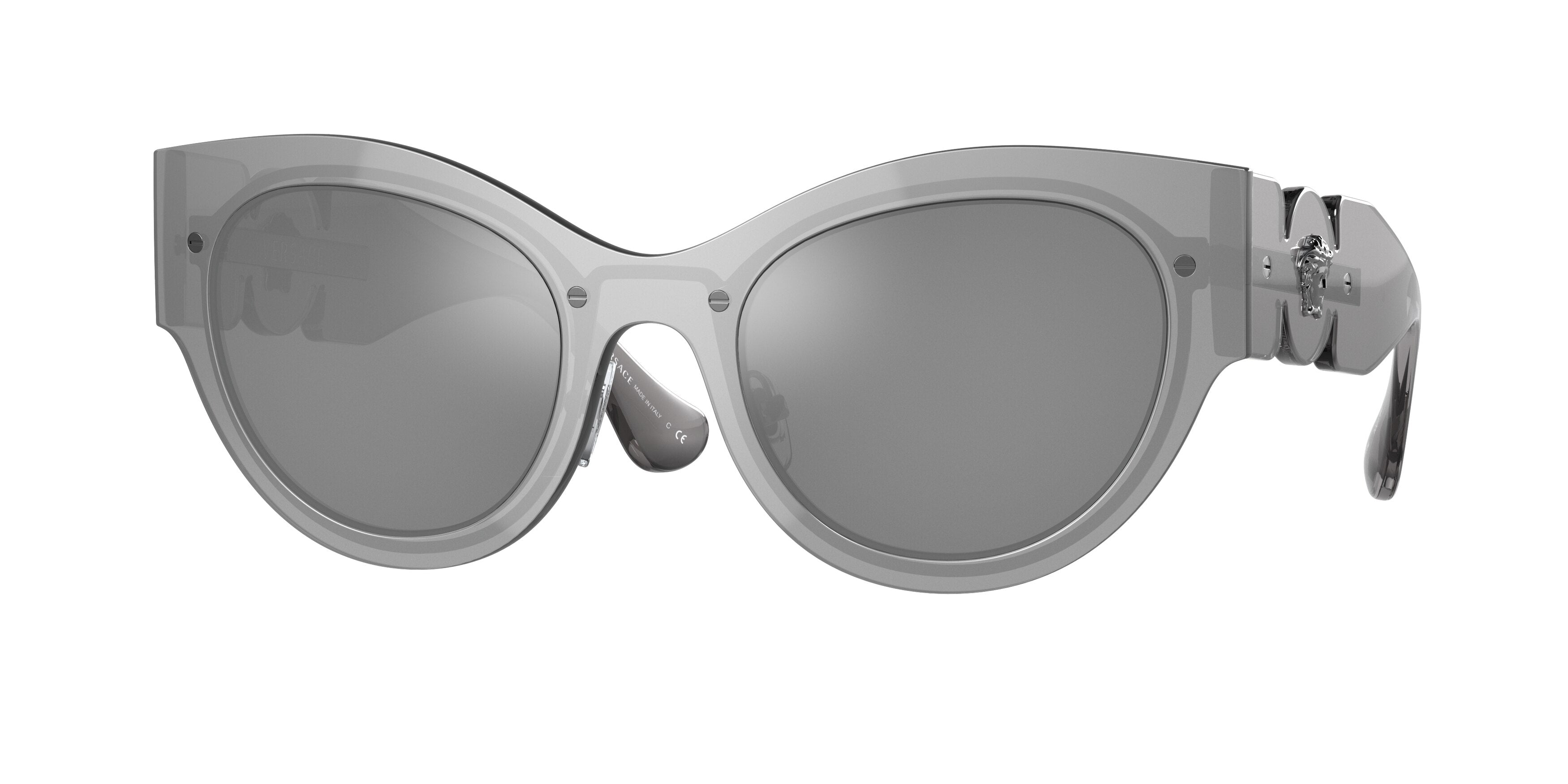 Versace VE2234 Butterfly Sunglasses 10016G-Transparent Grey Mirror Silver 53-140-24 - Color Map Grey