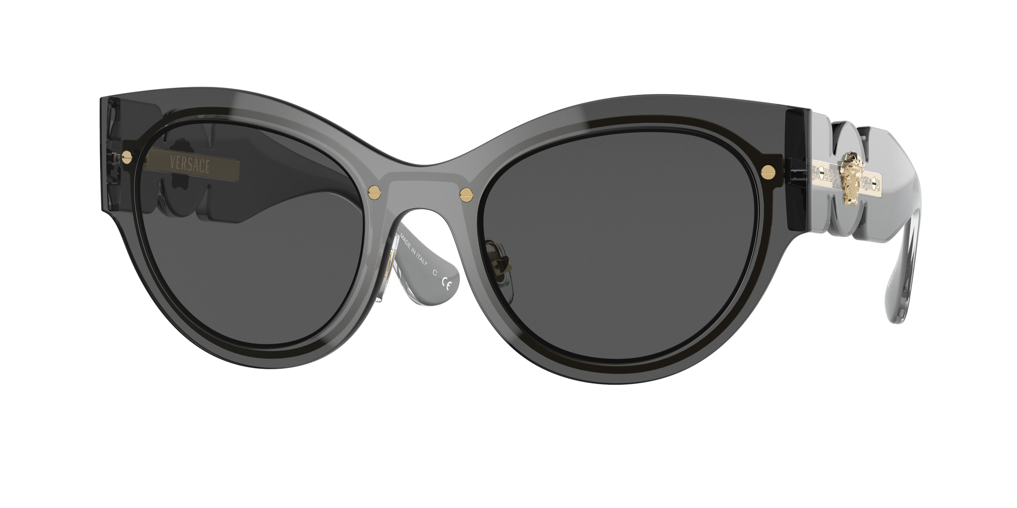 Versace VE2234 Butterfly Sunglasses 100287-Transparent Dark Grey 53-140-24 - Color Map Grey