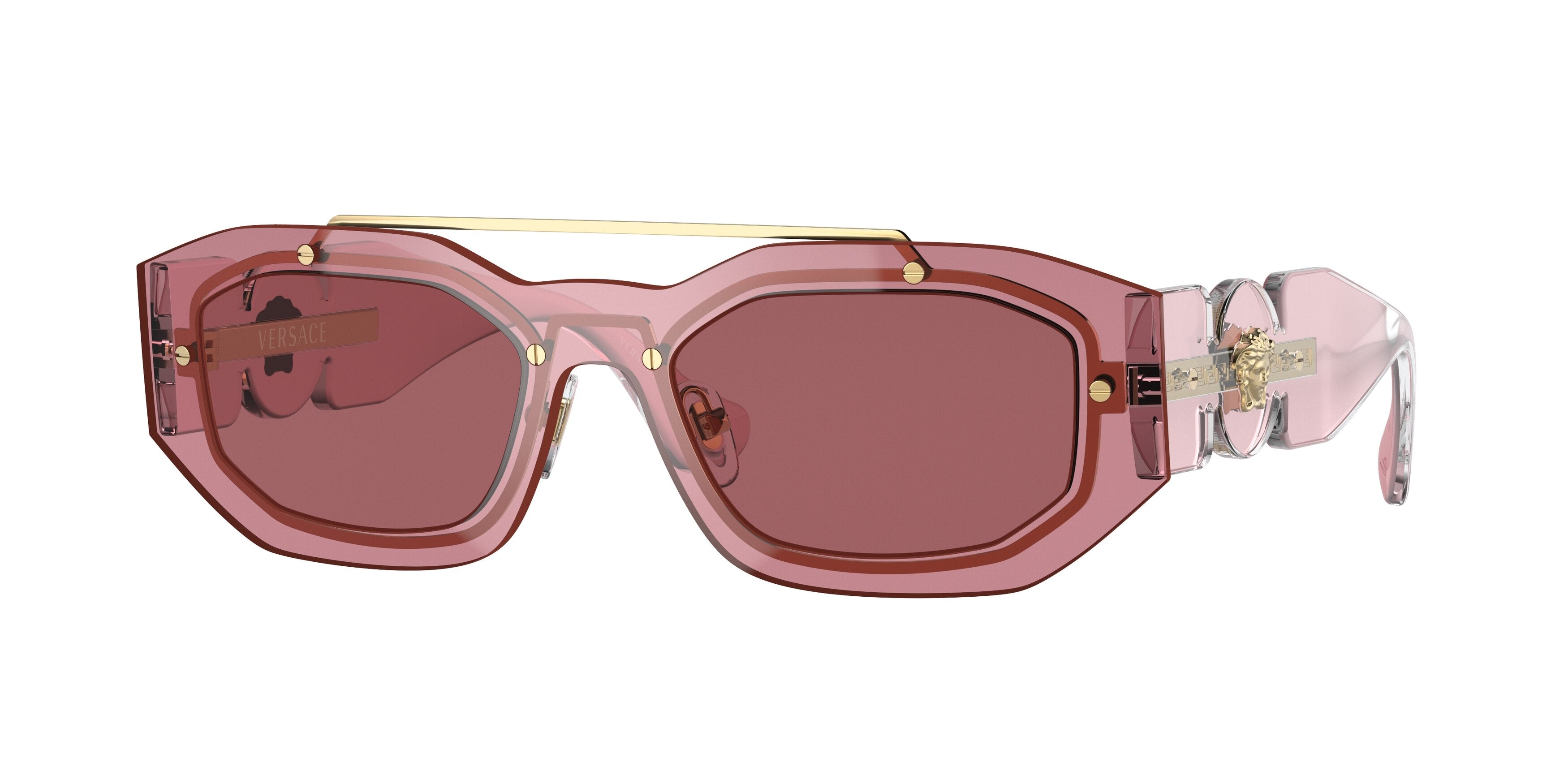 Versace VE2235 Irregular Sunglasses 100269-Pink 51-140-20 - Color Map Pink