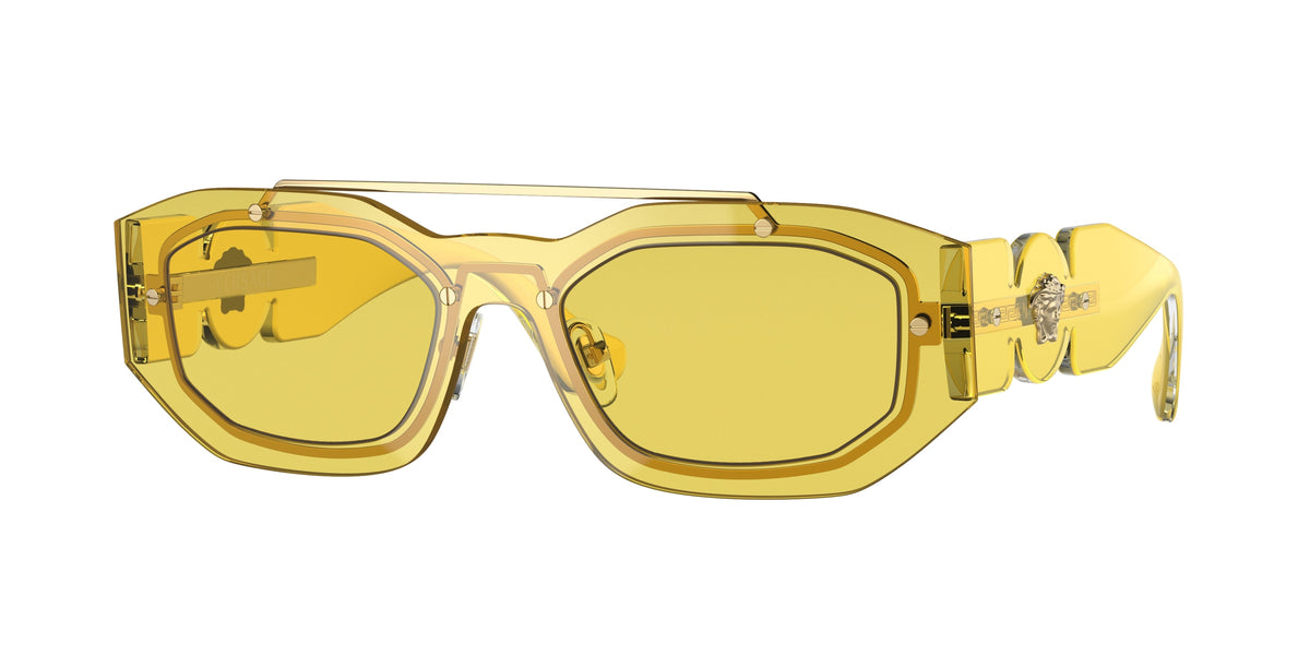 Versace VE2235 Irregular Sunglasses 100285-Yellow 51-140-20 - Color Map Yellow