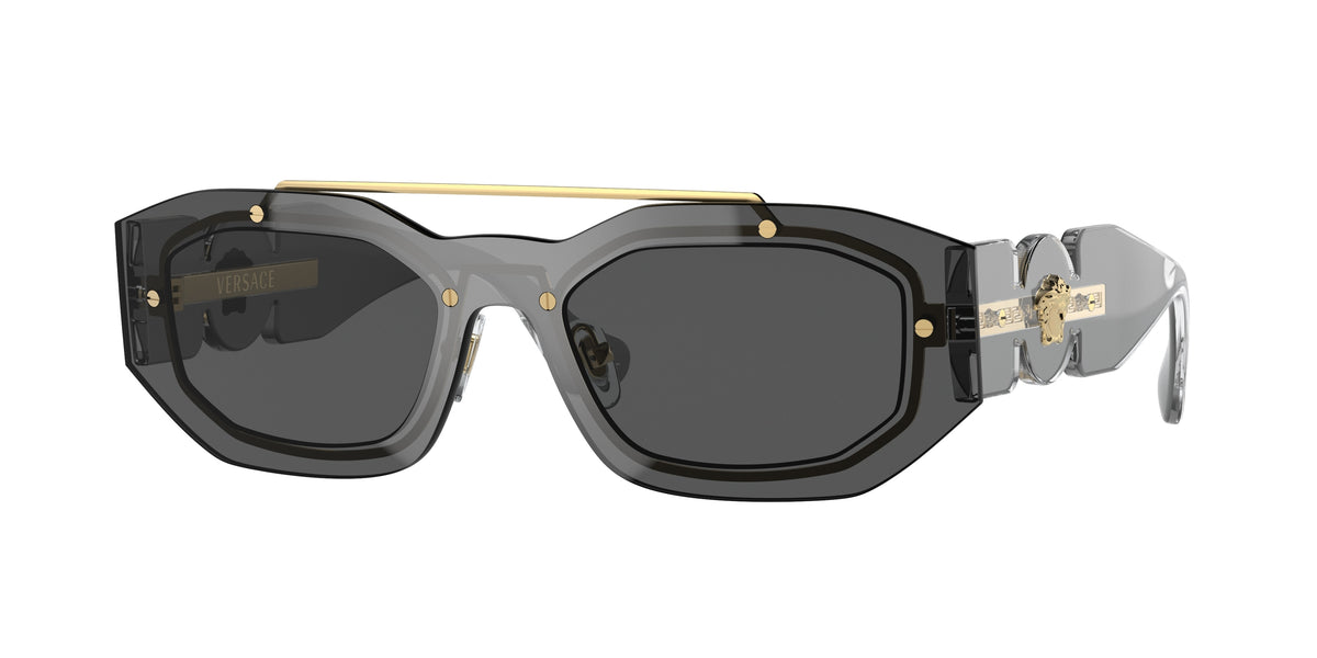 Versace VE2235 Irregular Sunglasses 100287-Transparent Dark Grey 51-140-20 - Color Map Grey