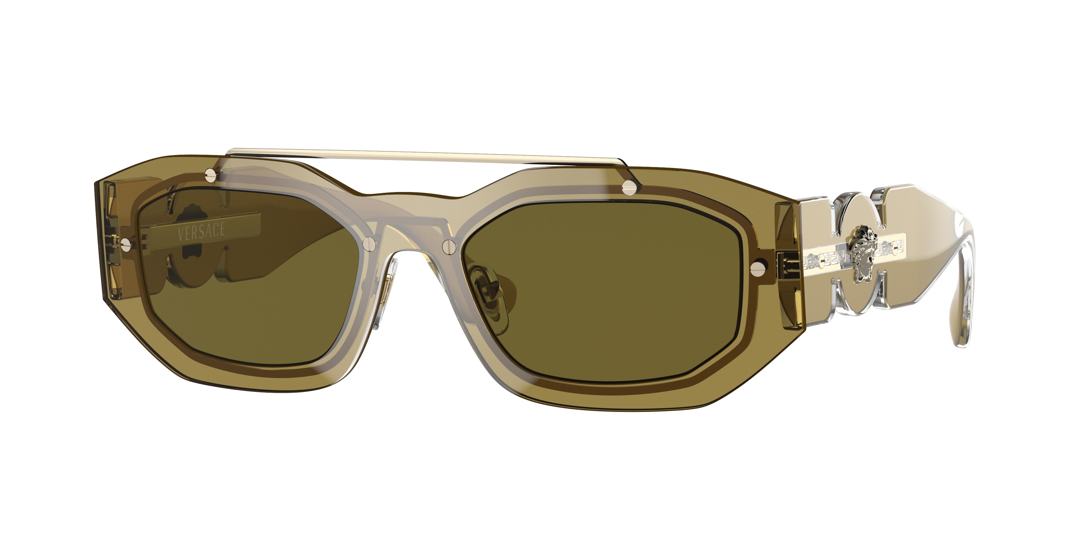 Versace VE2235 Irregular Sunglasses 125271-Transparent Green 51-140-20 - Color Map Green
