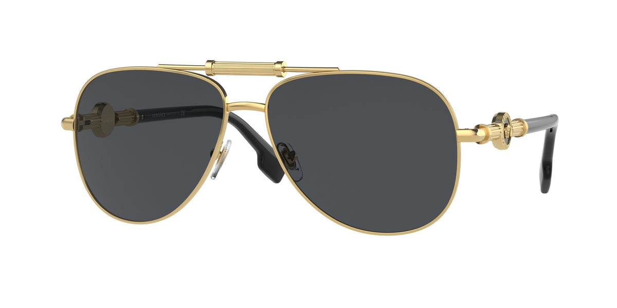 Versace VE2236 Pilot Sunglasses 100287-Gold 59-140-14 - Color Map Gold