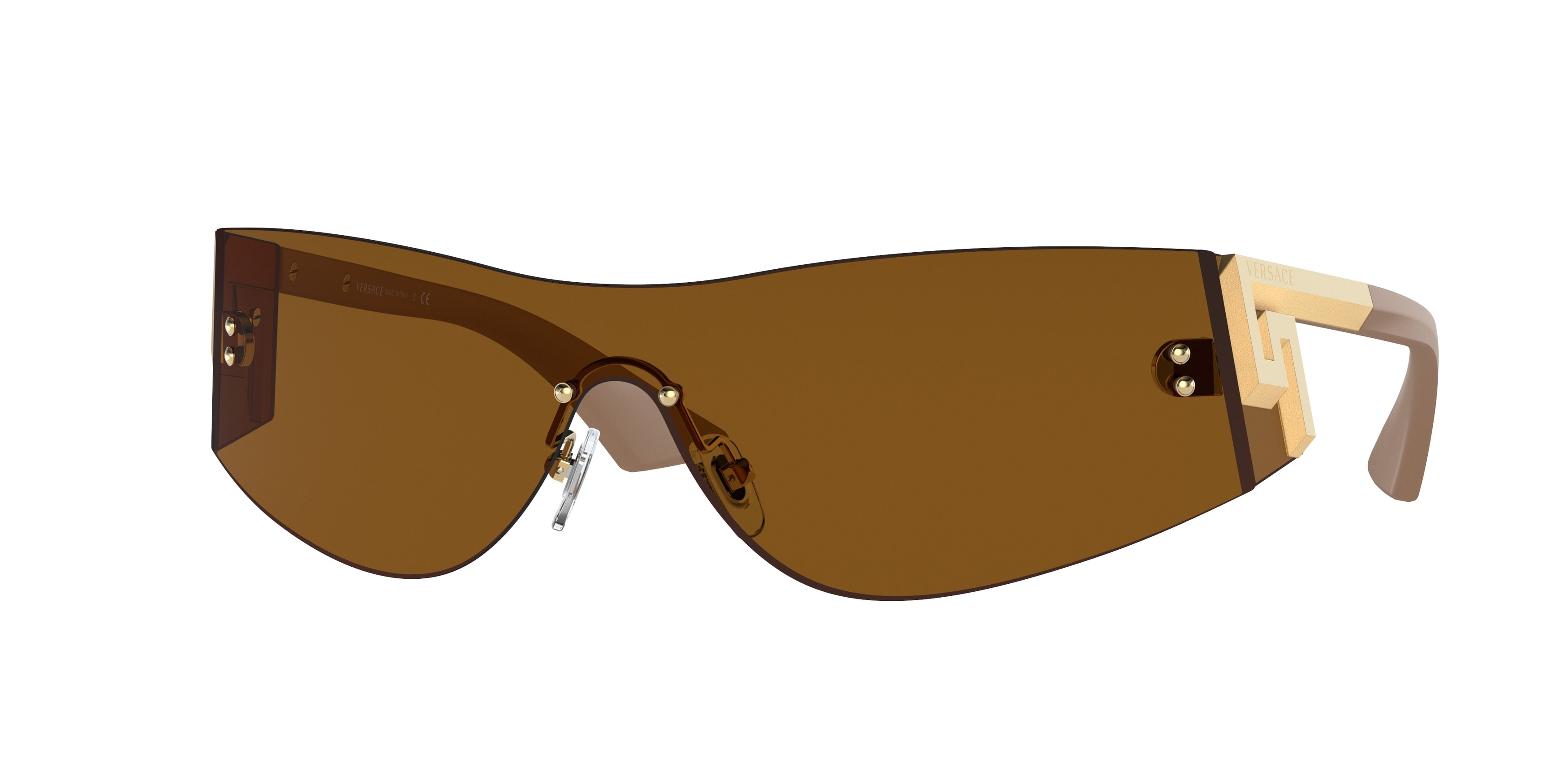 Versace VE2241 Irregular Sunglasses 100263-Bronze 0-135-143 - Color Map Brown