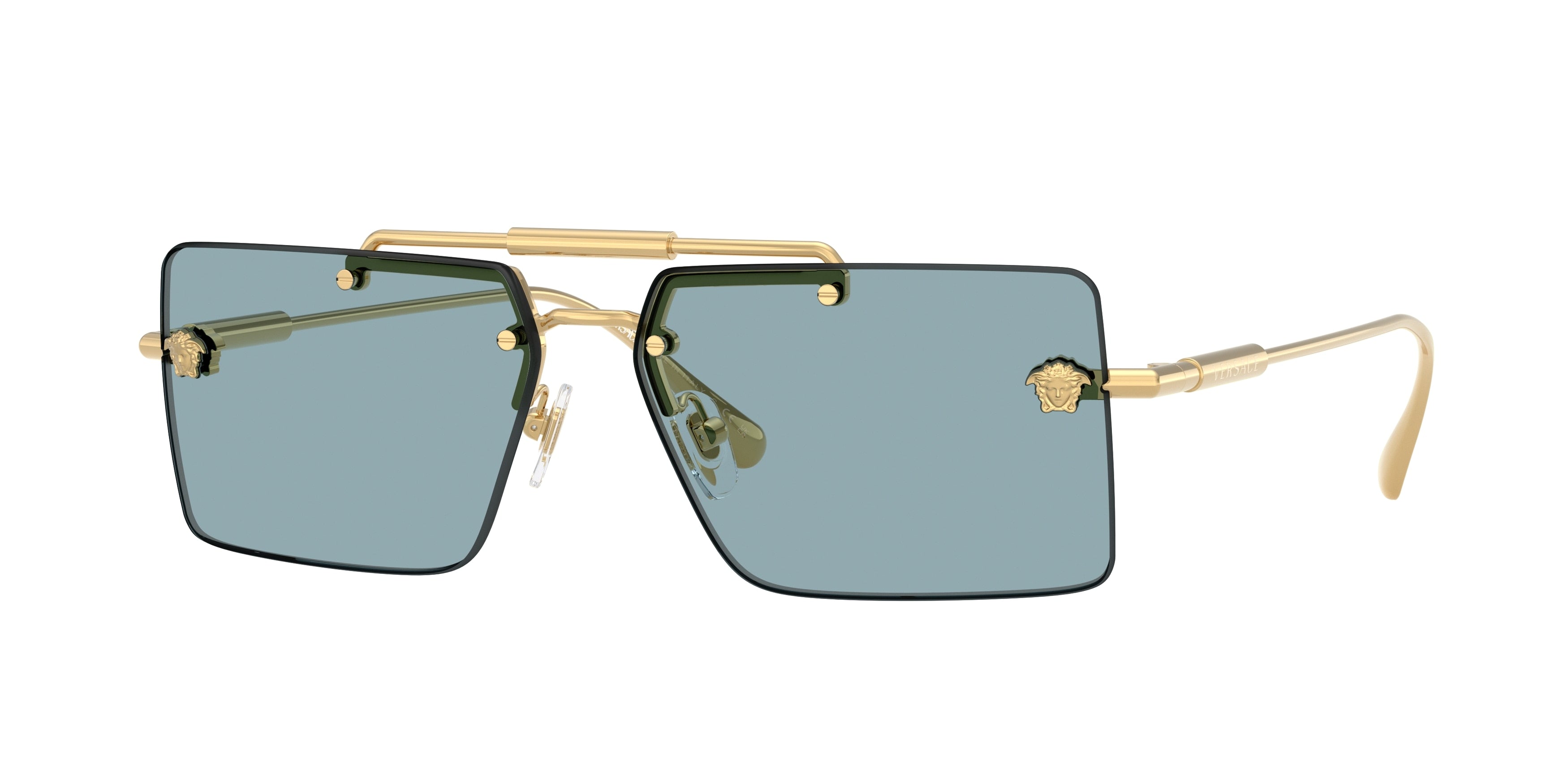 Versace VE2245 Rectangle Sunglasses 100280-Gold 60-145-13 - Color Map Gold