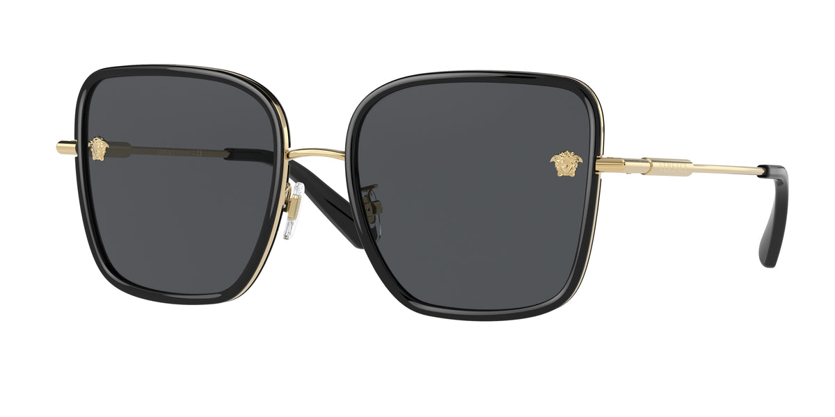 Versace VE2247D Square Sunglasses 143887-Black 57-145-19 - Color Map Black