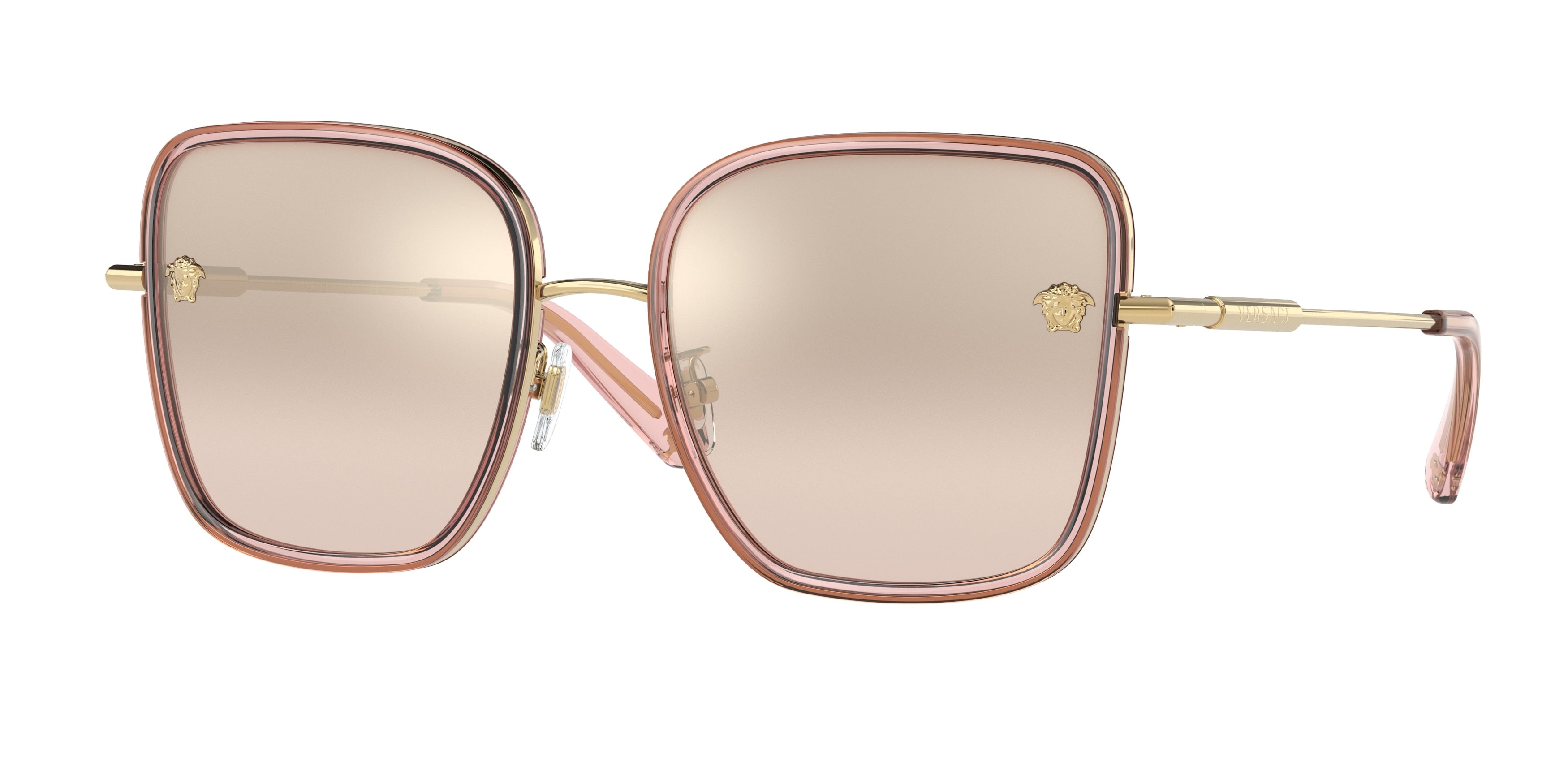 Versace VE2247D Square Sunglasses 14837I-Transparent Pink 57-145-19 - Color Map Pink