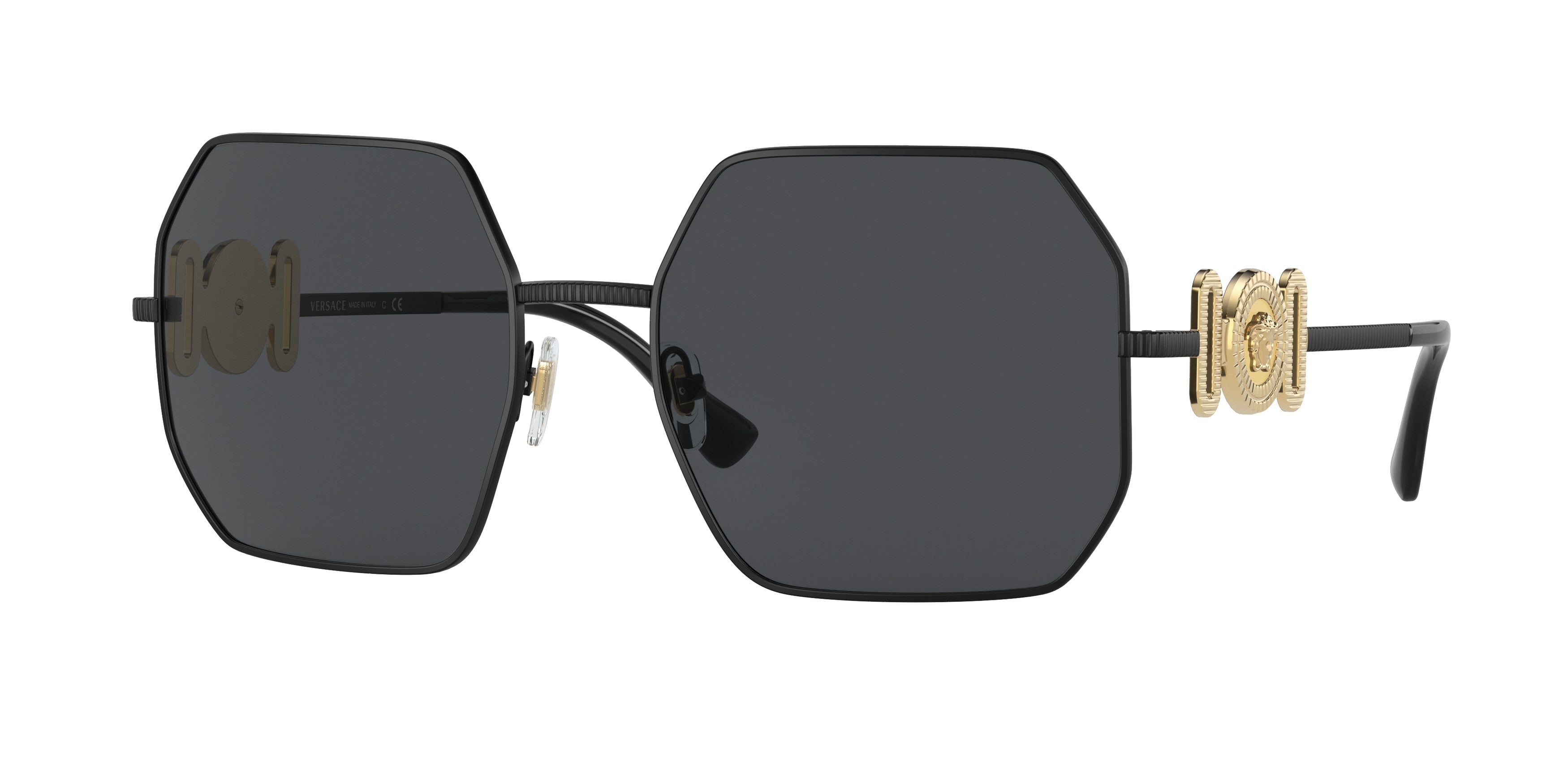 Versace VE2248 Irregular Sunglasses 126187-Matte Black 58-145-19 - Color Map Black