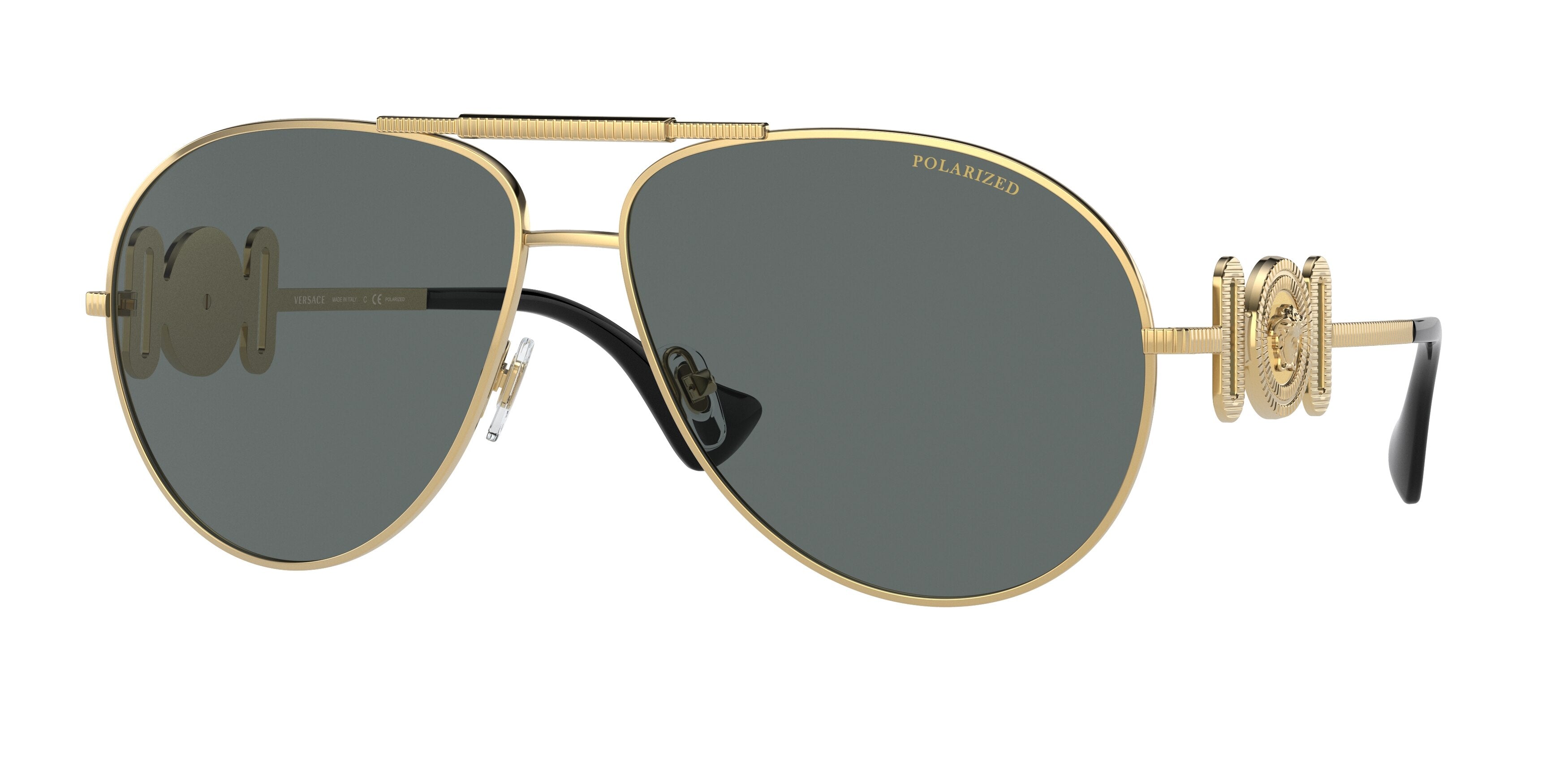 Versace VE2249 Pilot Sunglasses 100281-Gold 65-145-14 - Color Map Gold