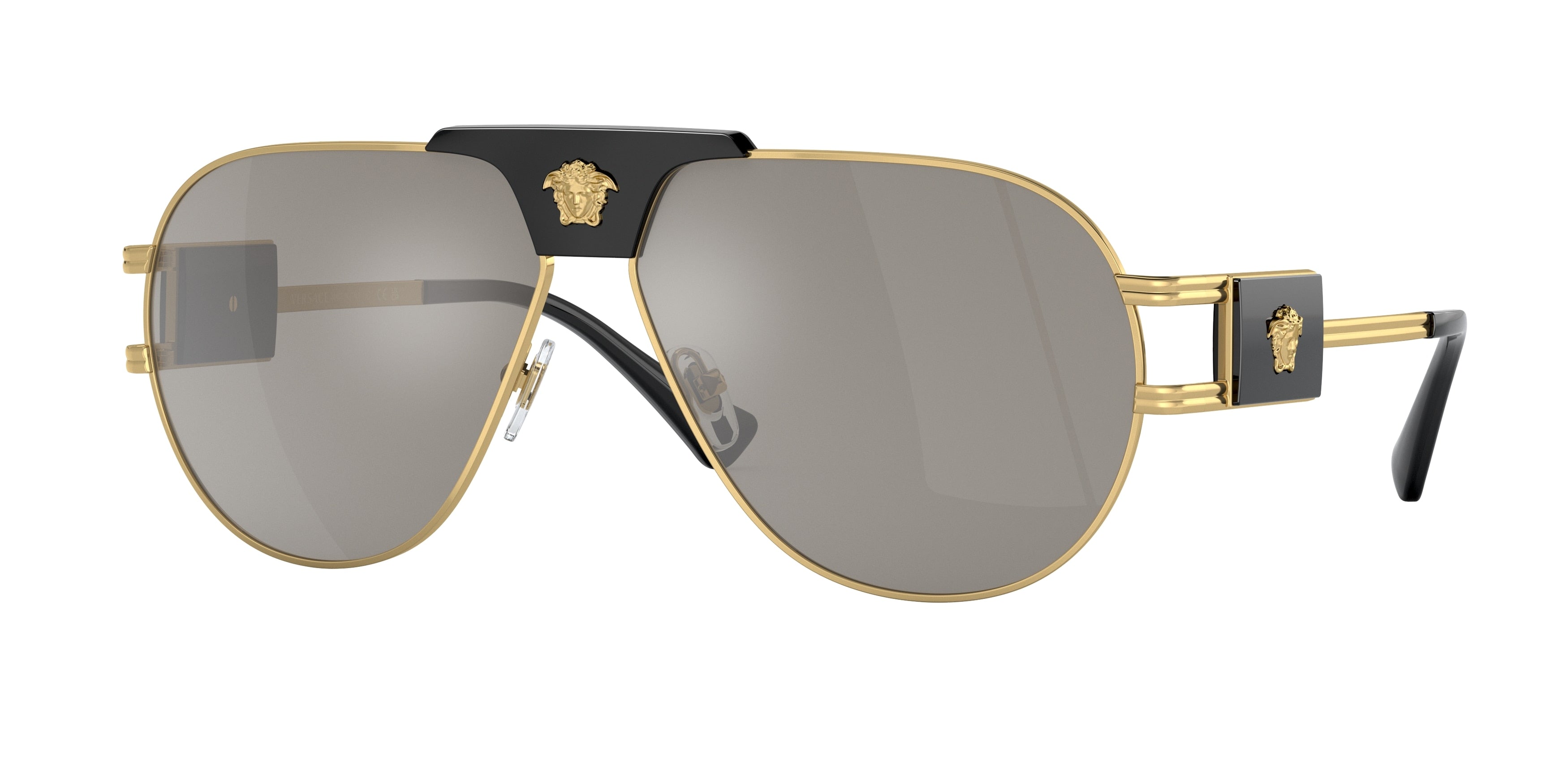 Versace VE2252 Pilot Sunglasses 10026G-Gold 63-145-12 - Color Map Gold