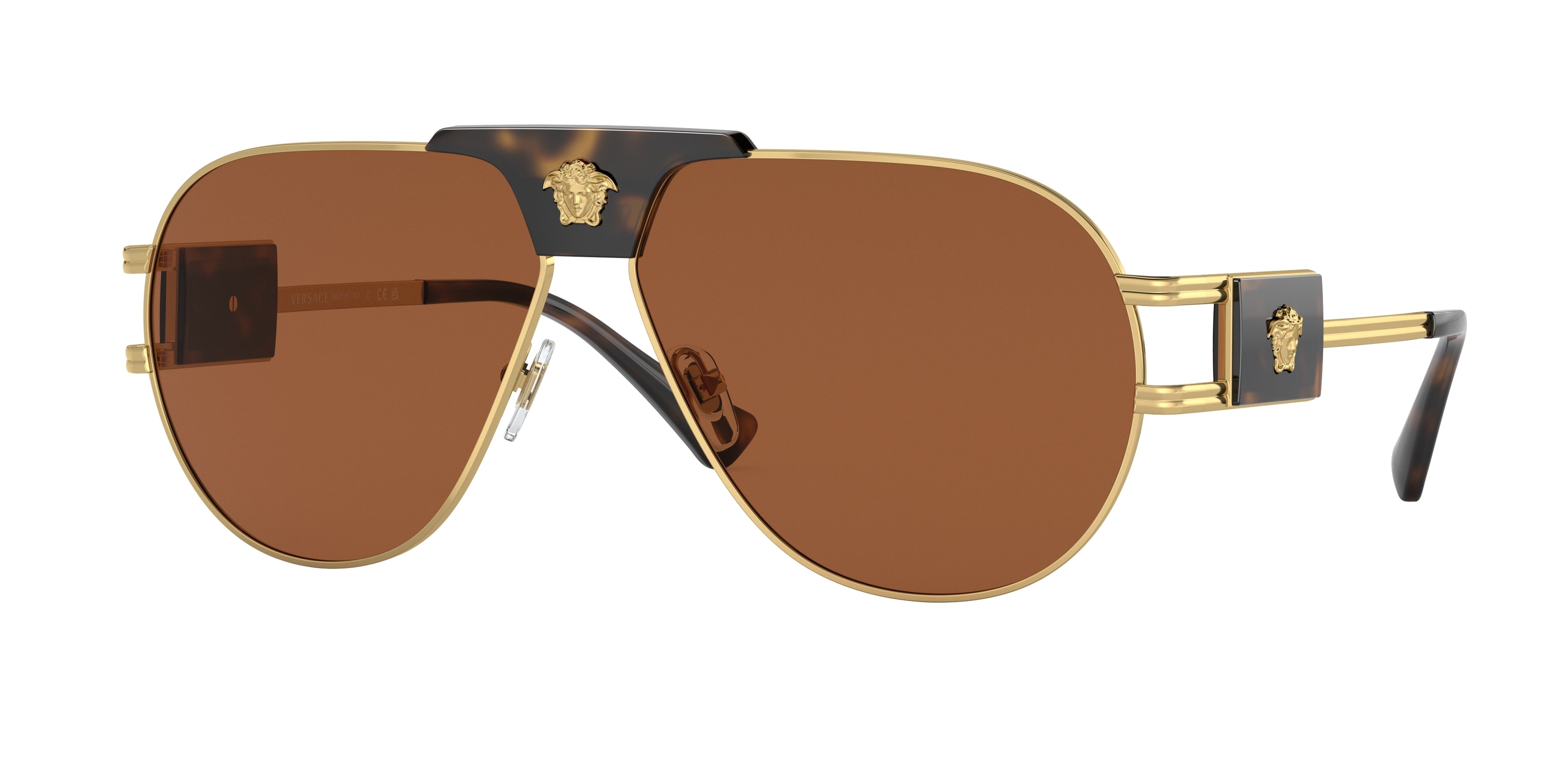 Versace VE2252 Pilot Sunglasses 147073-Gold 63-145-12 - Color Map Gold