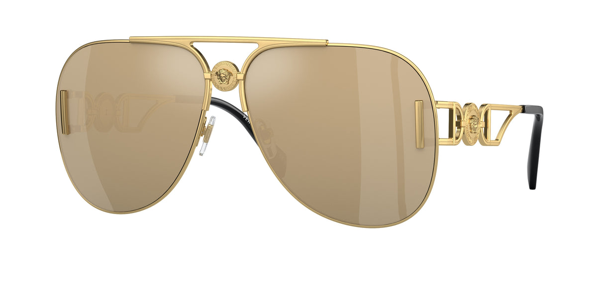 Versace VE2255 Pilot Sunglasses 100203-Gold 63-145-13 - Color Map Gold