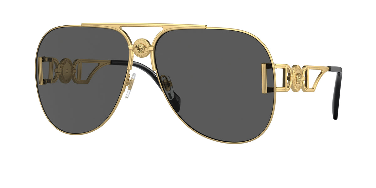 Versace VE2255 Pilot Sunglasses 100287-Gold 63-145-13 - Color Map Gold