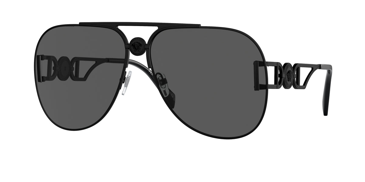 Versace VE2255 Pilot Sunglasses 126187-Matte Black 63-145-13 - Color Map Black
