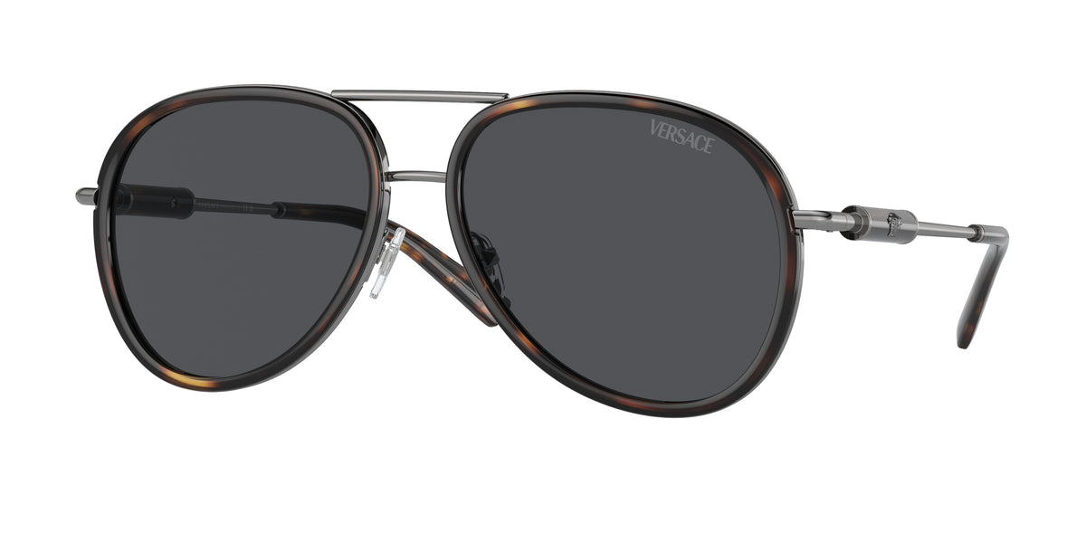 Versace VE2260 Pilot Sunglasses 100187-Havana 60-140-16 - Color Map Tortoise