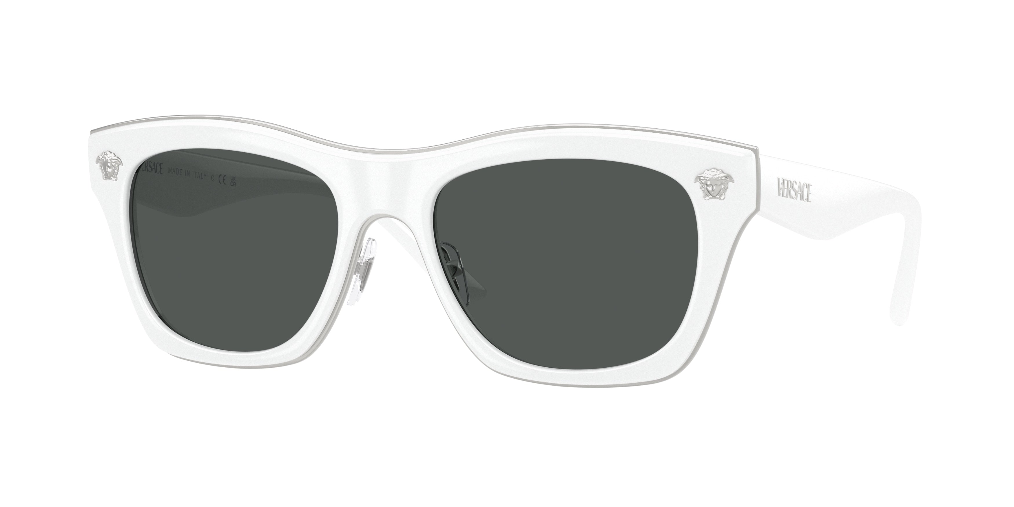 Versace VE2272 Square Sunglasses 314/87-White 53-145-18 - Color Map White