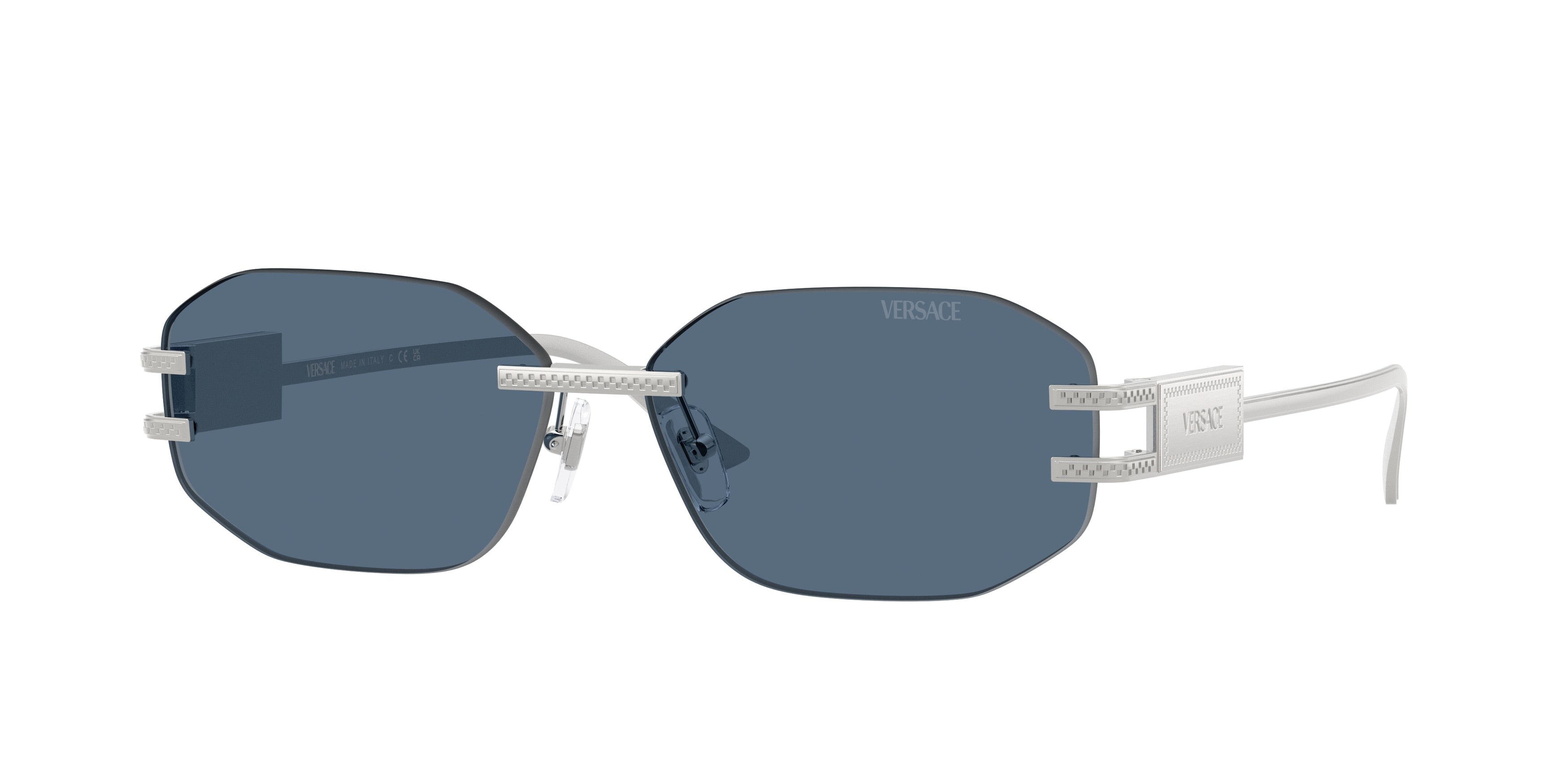 Versace VE2274 Irregular Sunglasses 100080-Silver 58-140-13 - Color Map Silver