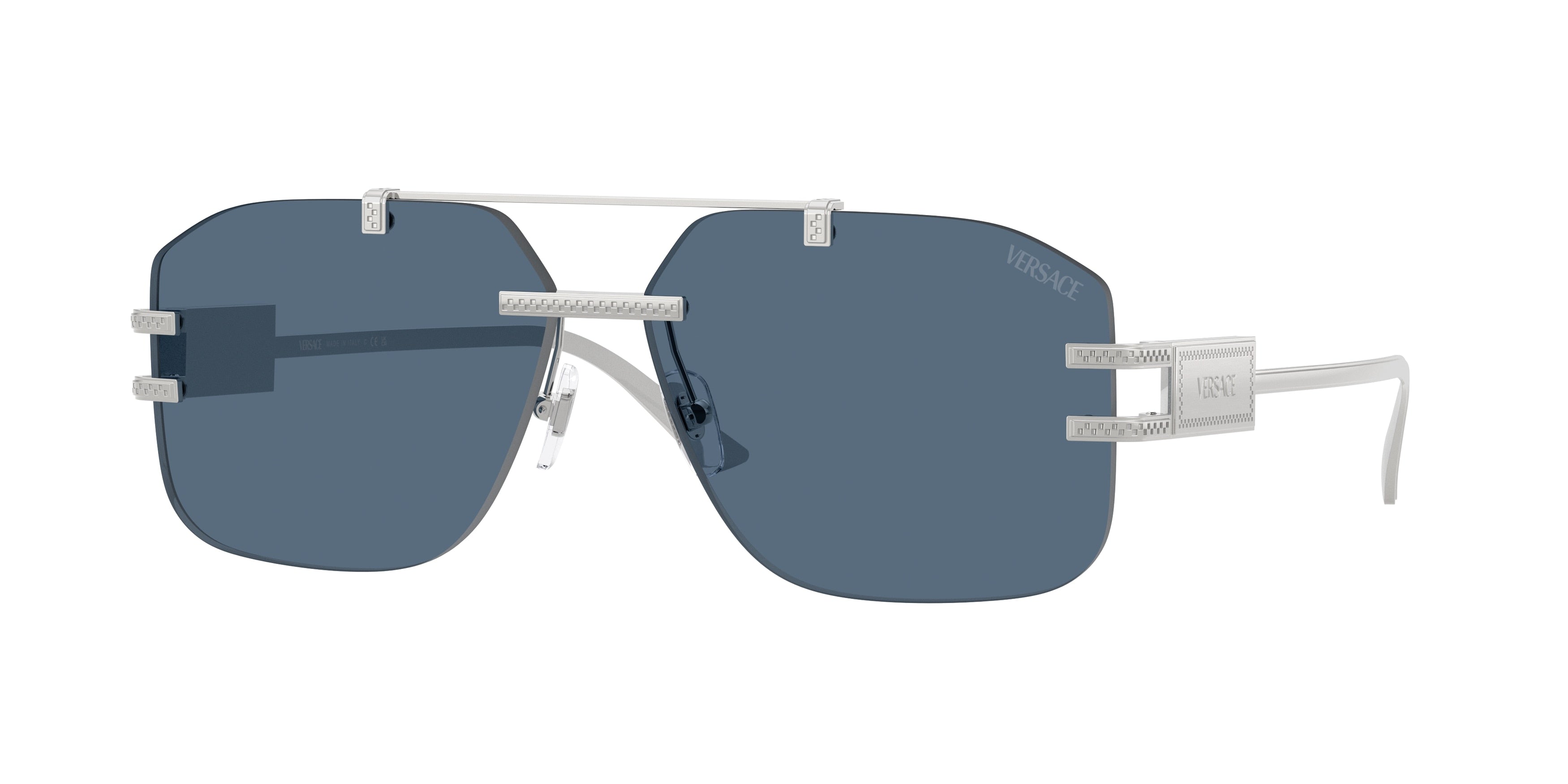 Versace VE2275 Square Sunglasses 100080-Silver 60-140-13 - Color Map Silver