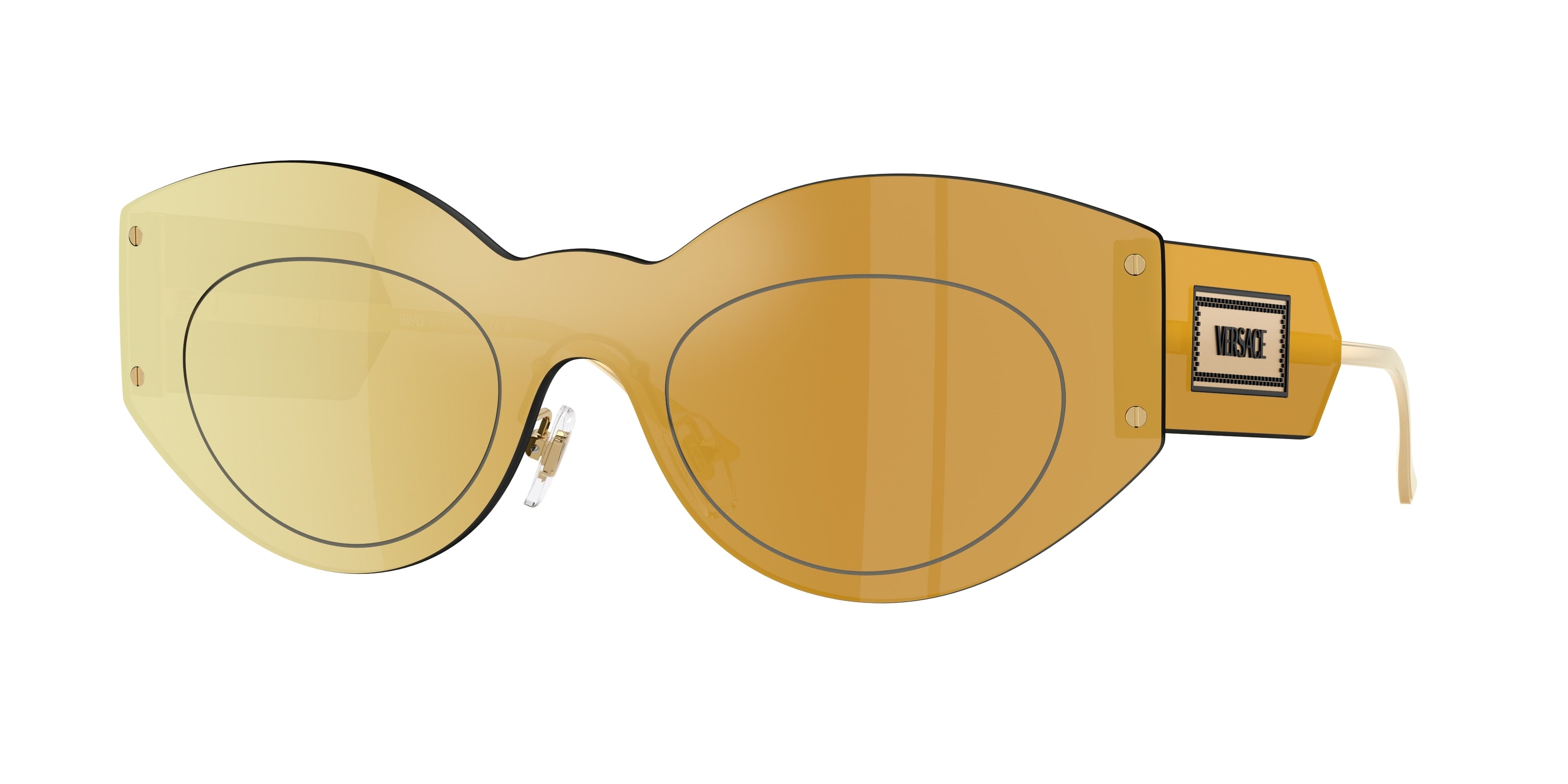 Versace VE2276 Irregular Sunglasses 10027P-Brown Mirror Gold 0-140-144 - Color Map Brown