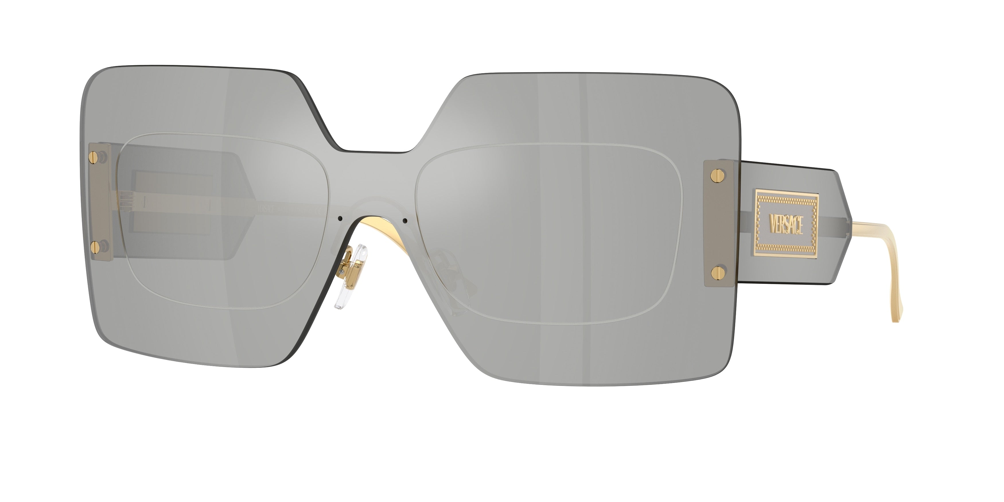 Versace VE2277 Square Sunglasses 10018V-Mirror Silver 0-140-142 - Color Map Silver
