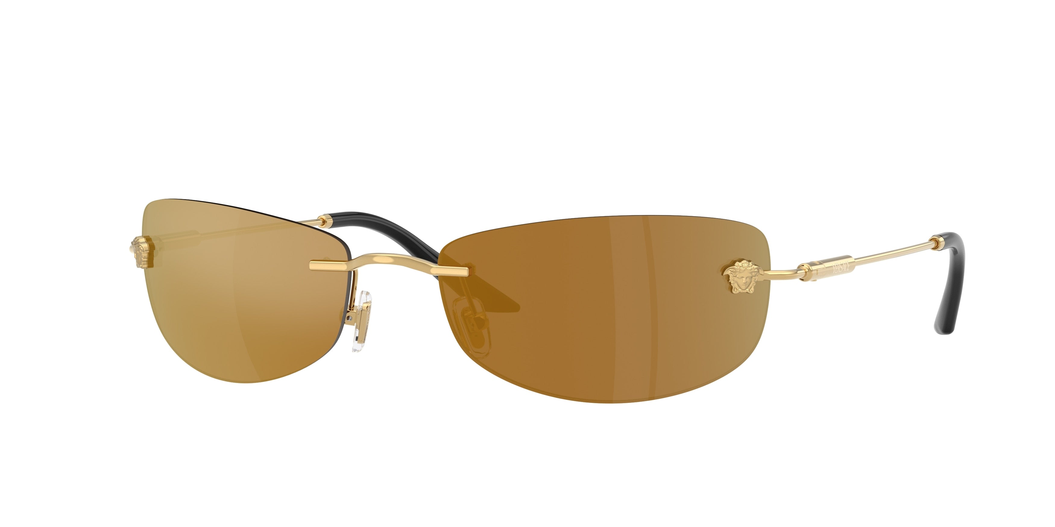 Versace VE2279 Irregular Sunglasses 10027I-Gold 60-135-18 - Color Map Gold