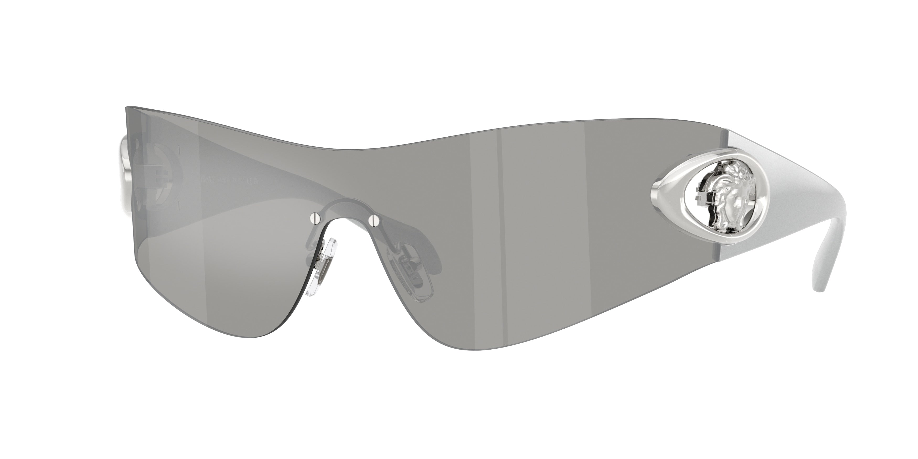 Versace VE2280 Irregular Sunglasses 10006G-Light Grey Mirror Silver 0-125-142 - Color Map Grey