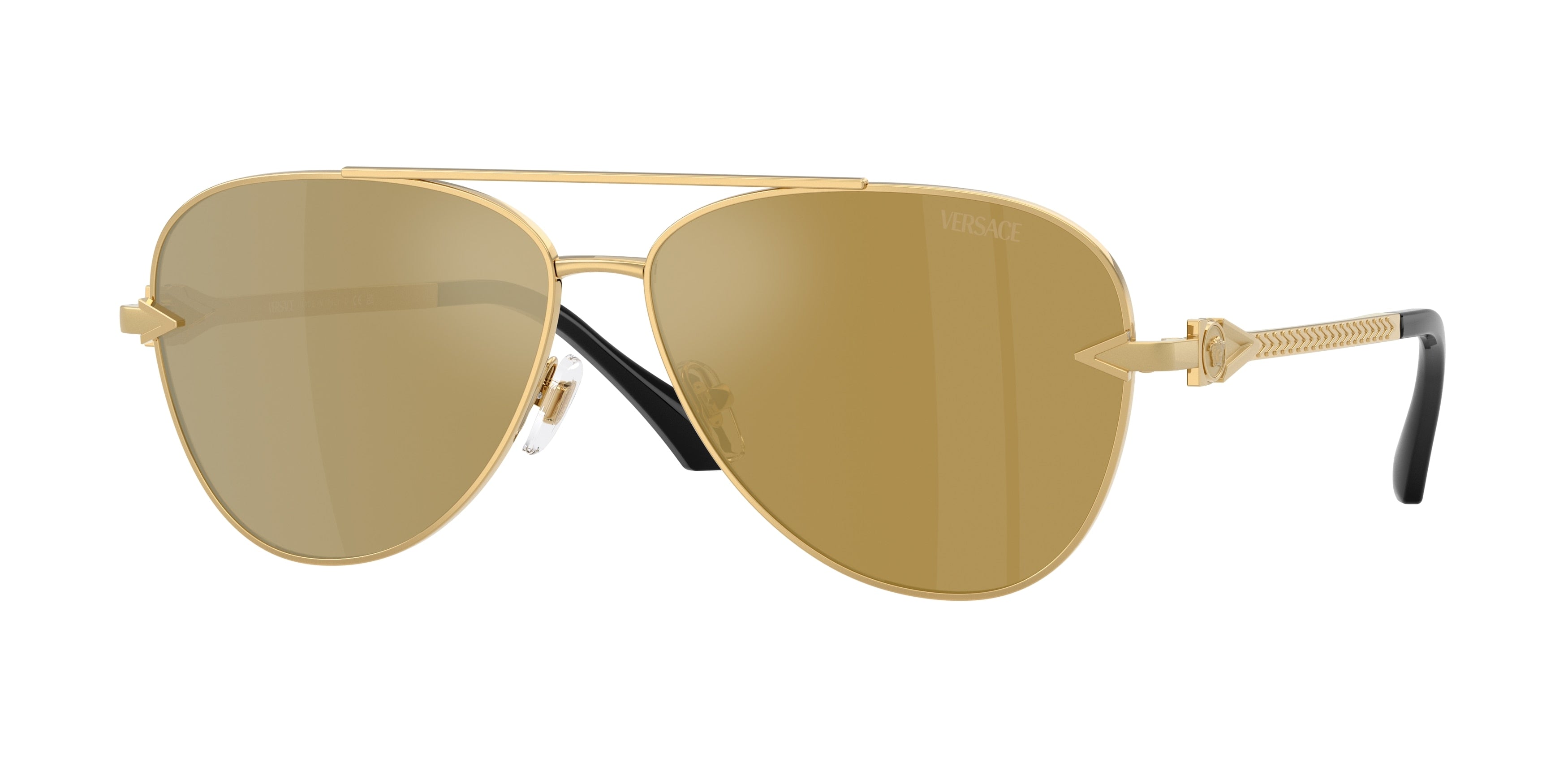 Versace VE2283 Pilot Sunglasses 10027I-Gold 61-140-13 - Color Map Gold