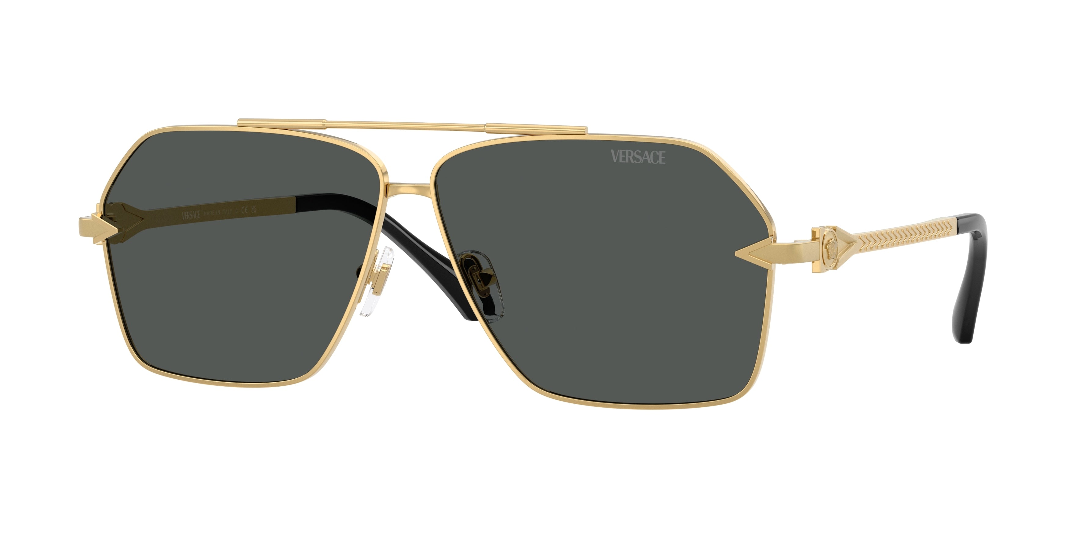 Versace VE2284 Square Sunglasses 100287-Gold 63-140-10 - Color Map Gold