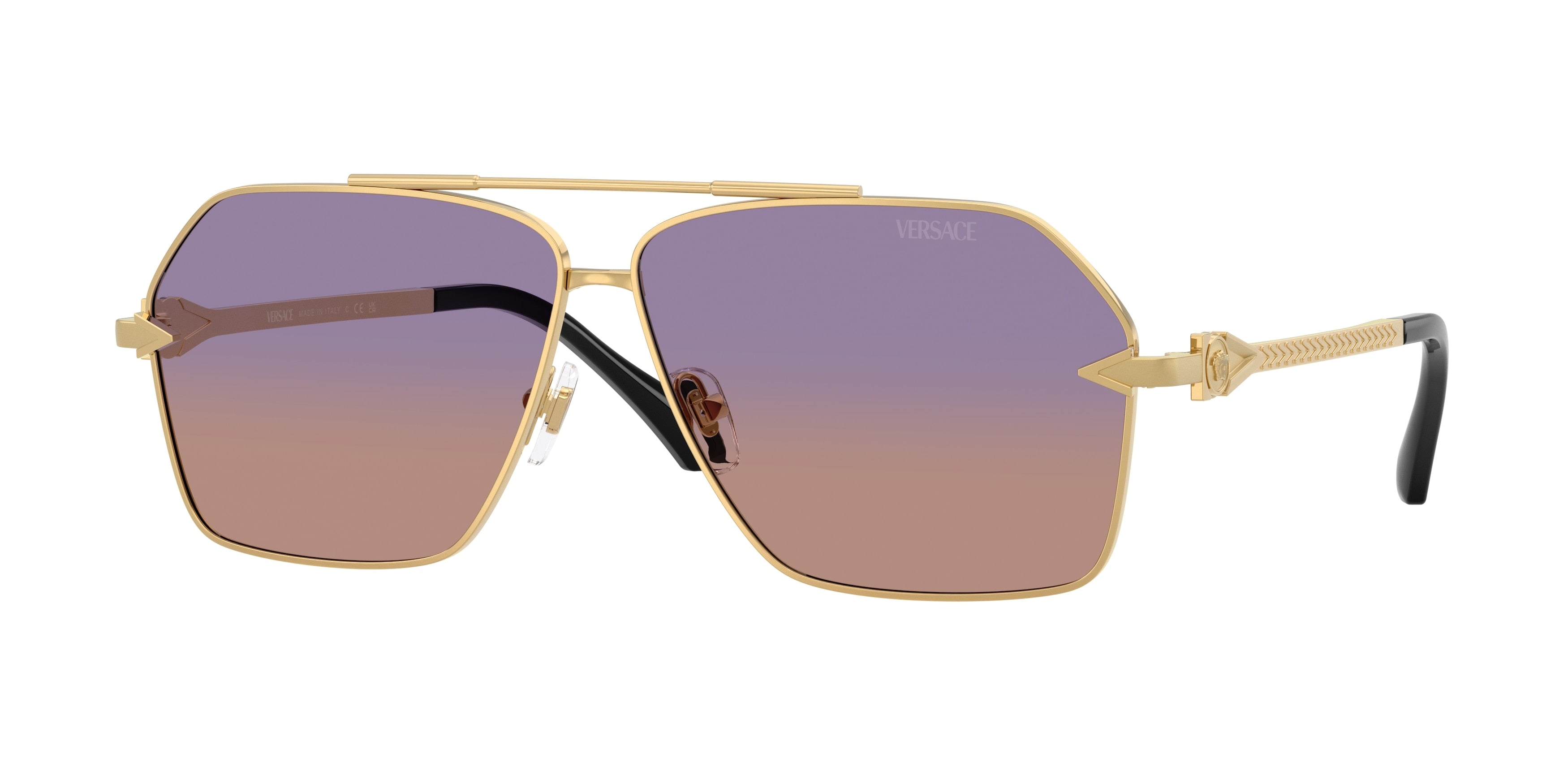 Versace VE2284 Square Sunglasses 1002EL-Gold 63-140-10 - Color Map Gold