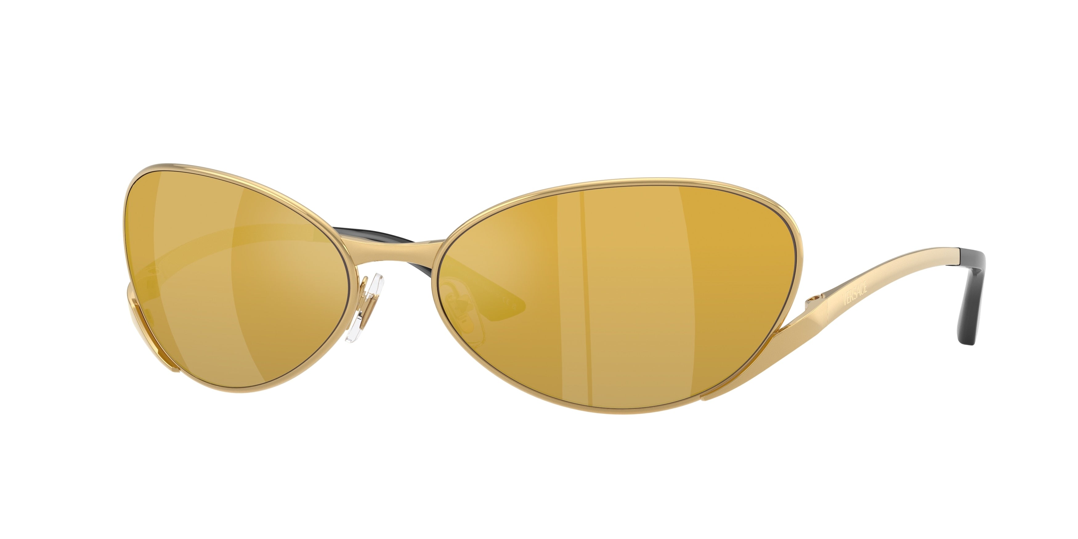 Versace VE2285 Oval Sunglasses  10025A-Gold 64-135-16 - Color Map Gold