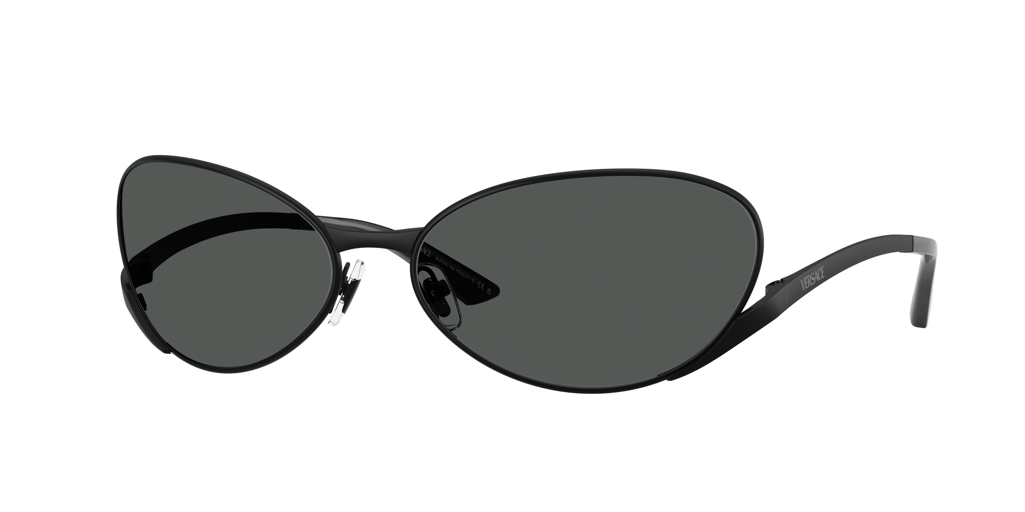 Versace VE2285 Oval Sunglasses  143687-Matte Black 64-135-16 - Color Map Black